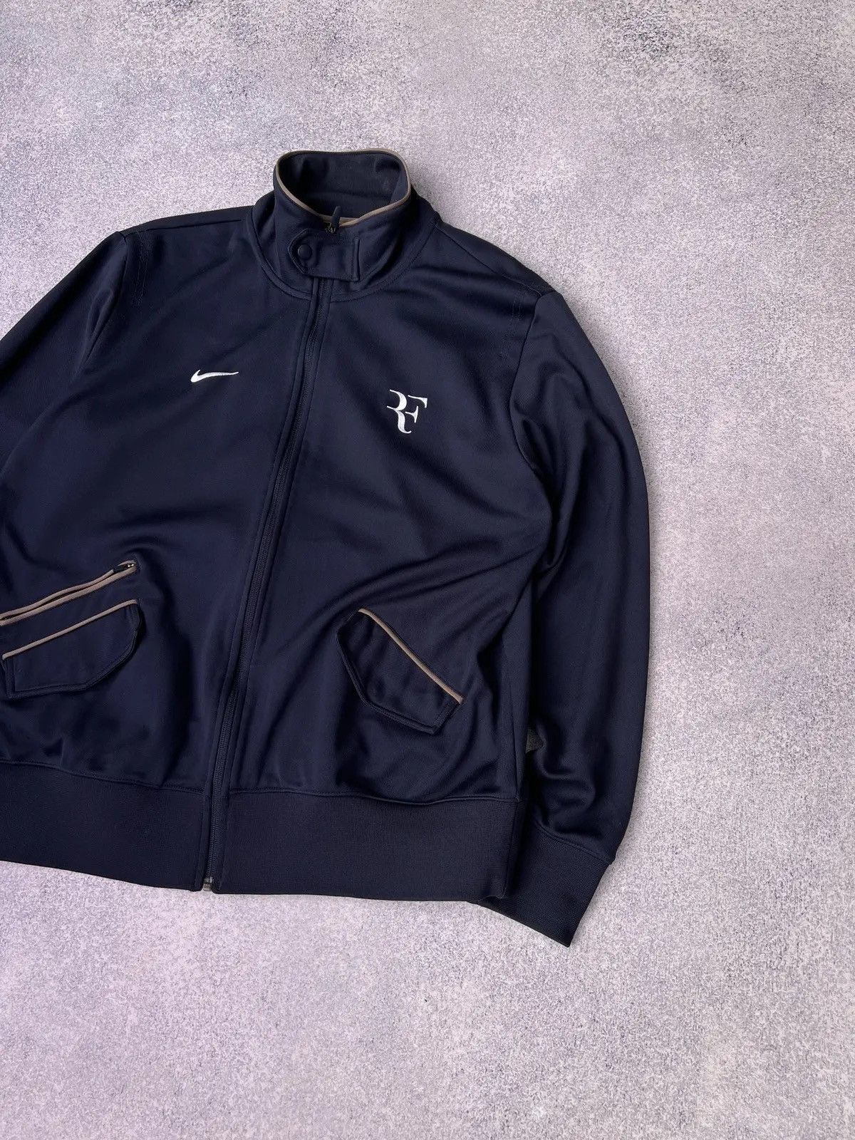 Nike × Vintage Vintage Nike Roger Federer U.S Open 2010 Navy Tennis Jacket Size US XXL / EU 58 / 5 - 4 Thumbnail
