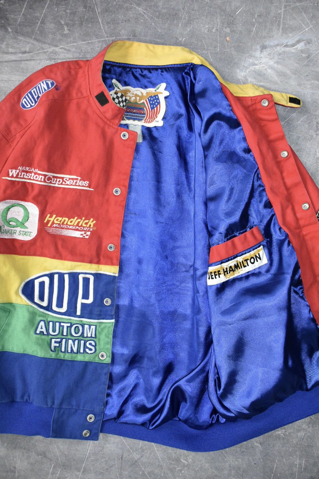 NASCAR × Vintage Vintage 90s Jeff Hamilton Dupont Nascar Jacket Size US XL / EU 56 / 4 - 5 Thumbnail