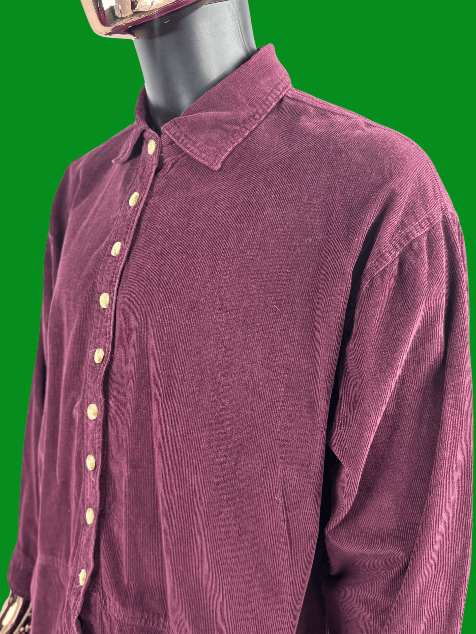Vintage VTG Womens Cotton Express Corduroy Button Up Shirt Size XL / US 12-14 / IT 48-50 - 1 Thumbnail