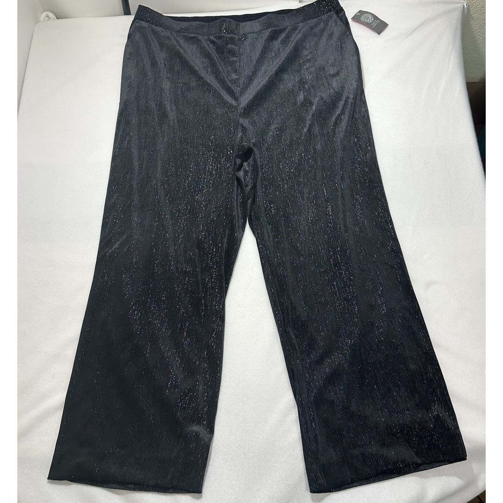 Vince Camuto Vince Camuto 2X Velour Wide Leg Glitter Sweatpants Pants Size 40" / US 18 - 1 Thumbnail