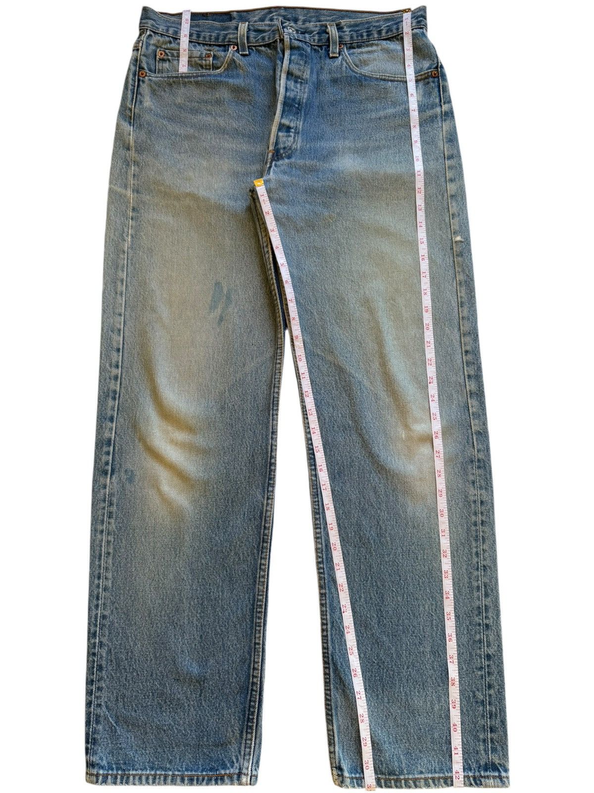 Levi's × Levi's Vintage Clothing Vintage 90s Levis 501 Faded Blue Wash Loose Fit Jeans Size US 35 - 12 Thumbnail