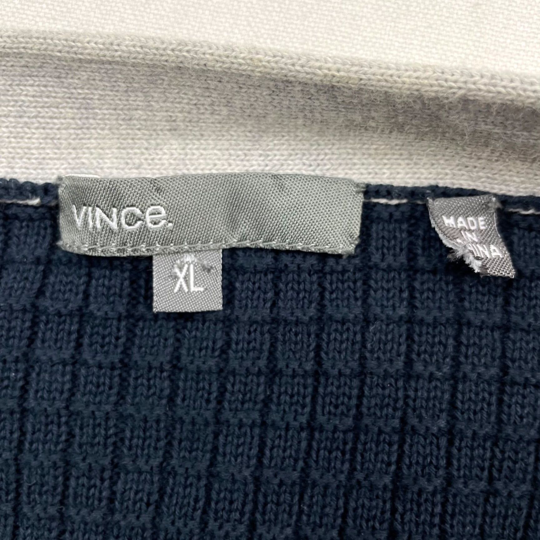 Vince Vince Men’s Cardigan Sweater XL Long Sleeve V-Neck Blue Gray Ivory Stripe Knit Size US XL / EU 56 / 4 - 4 Thumbnail