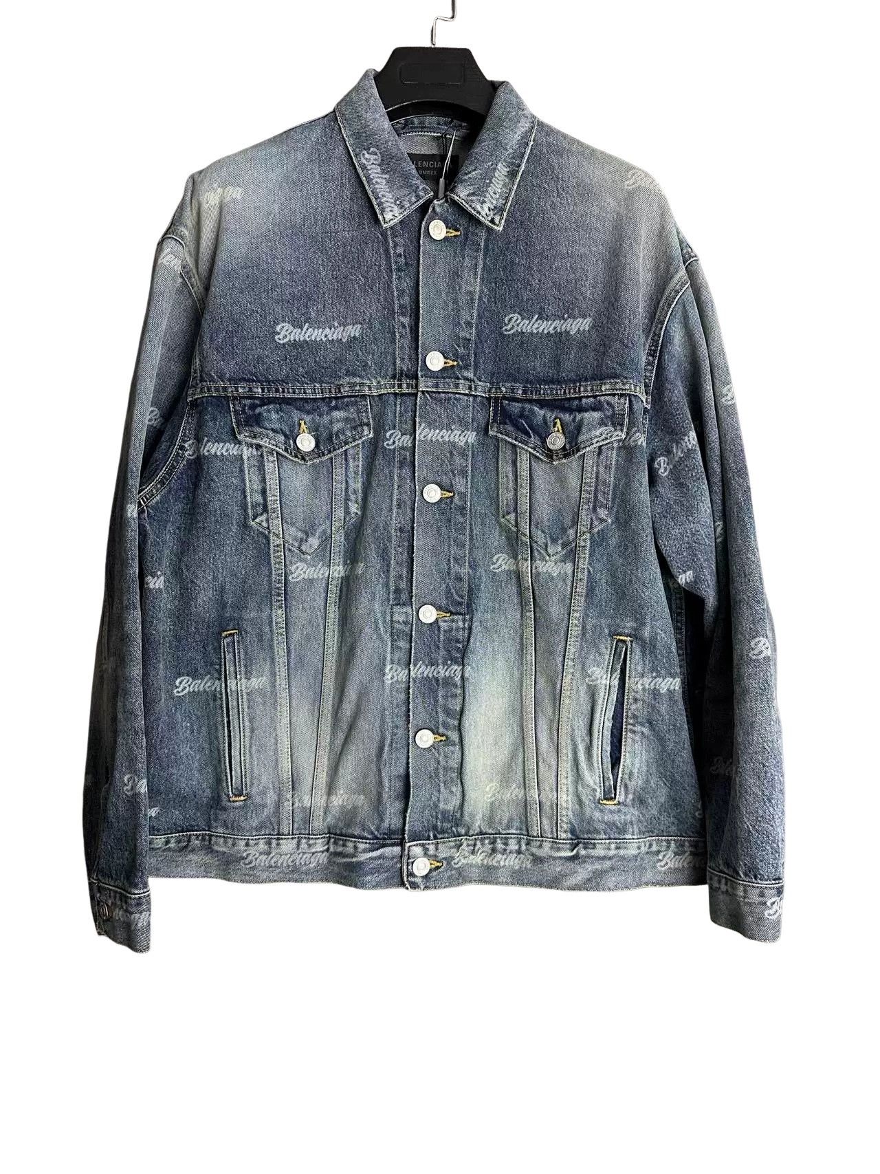 Balenciaga Balenciaga Logo Print Denim Jacket Size S Size US S / EU 44-46 / 1 - 1 Thumbnail