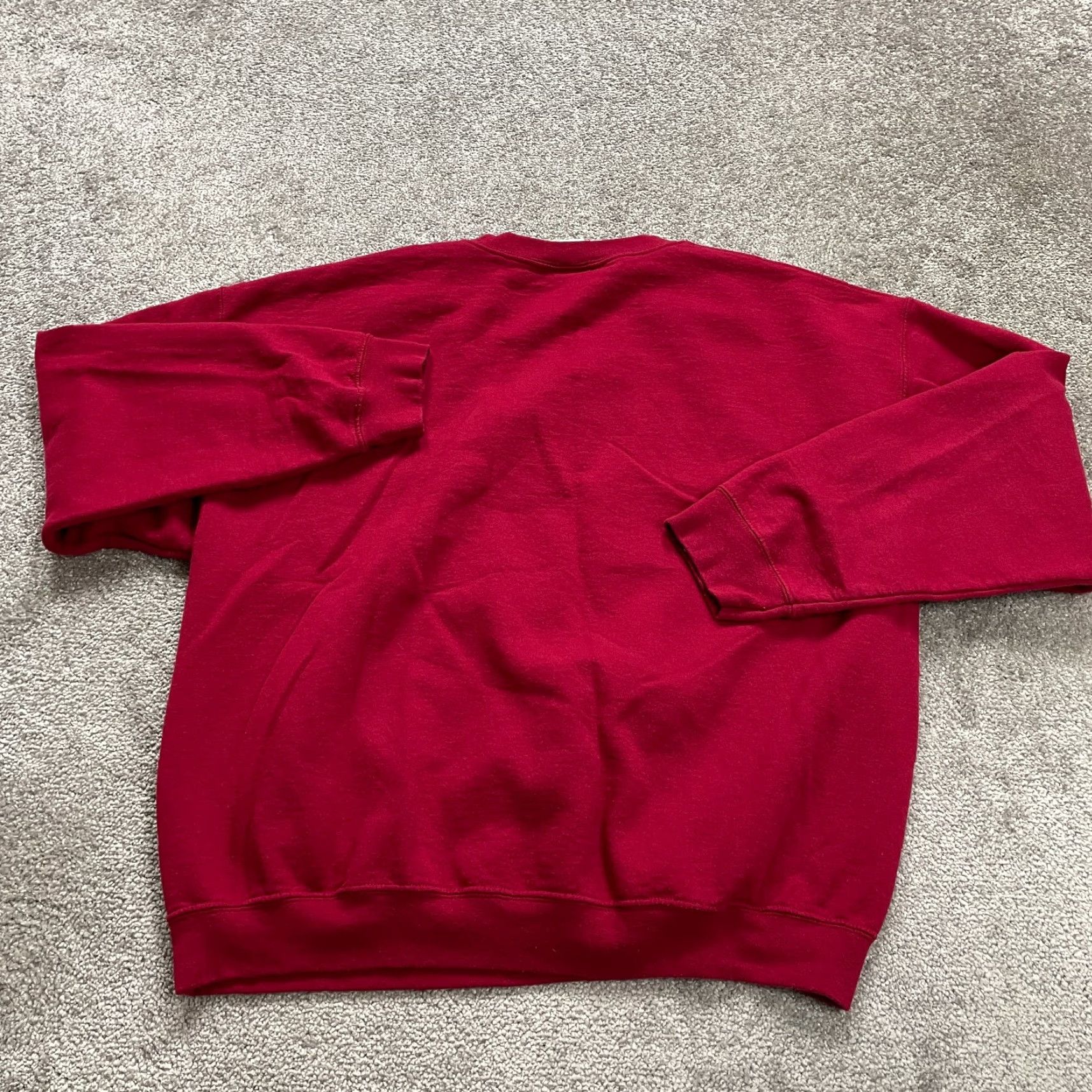 Gildan Gildan Heavy Cotton Pullover Sweatshirt Mens XL Red Logo Knit Fleece Solid Long Sleeve Crew Neck All Seasons Classic Baseball Outdoor Size US XL / EU 56 / 4 - 2 Thumbnail
