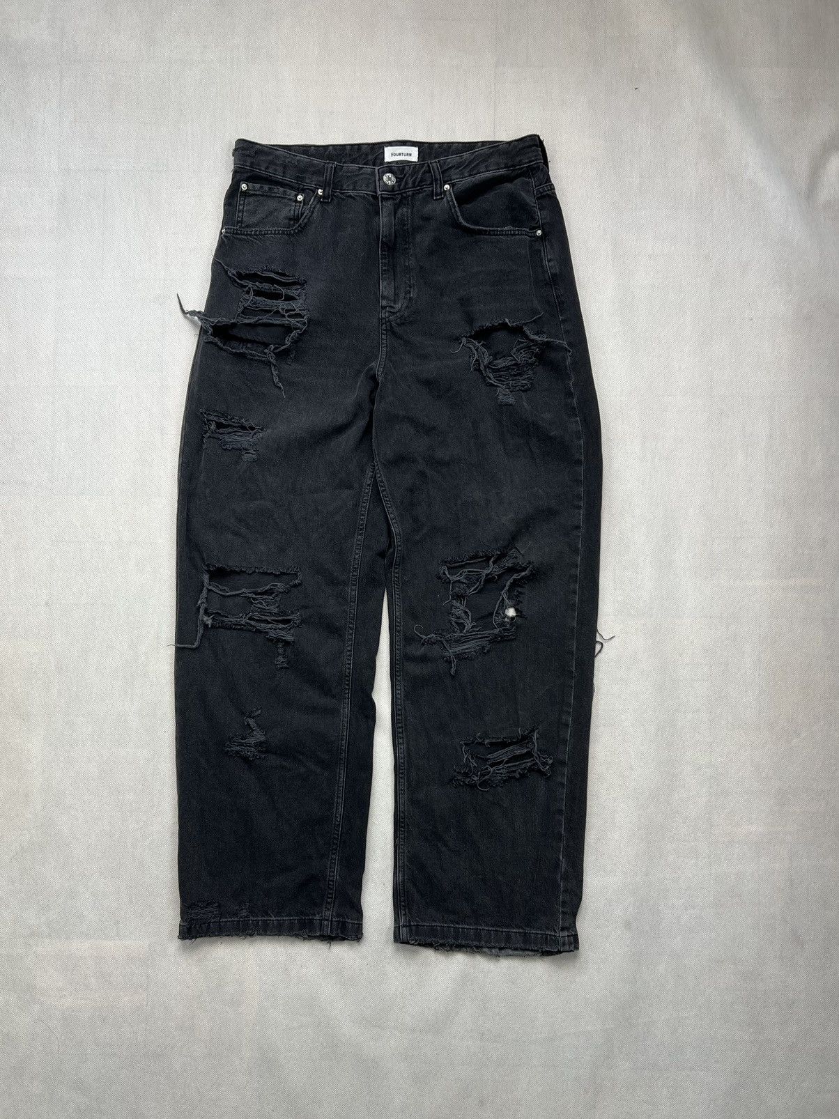 Other Spodnie Yourturn Abrasions Holes Jeans Avant Garde Size US 32 / EU 48 - 2 Thumbnail