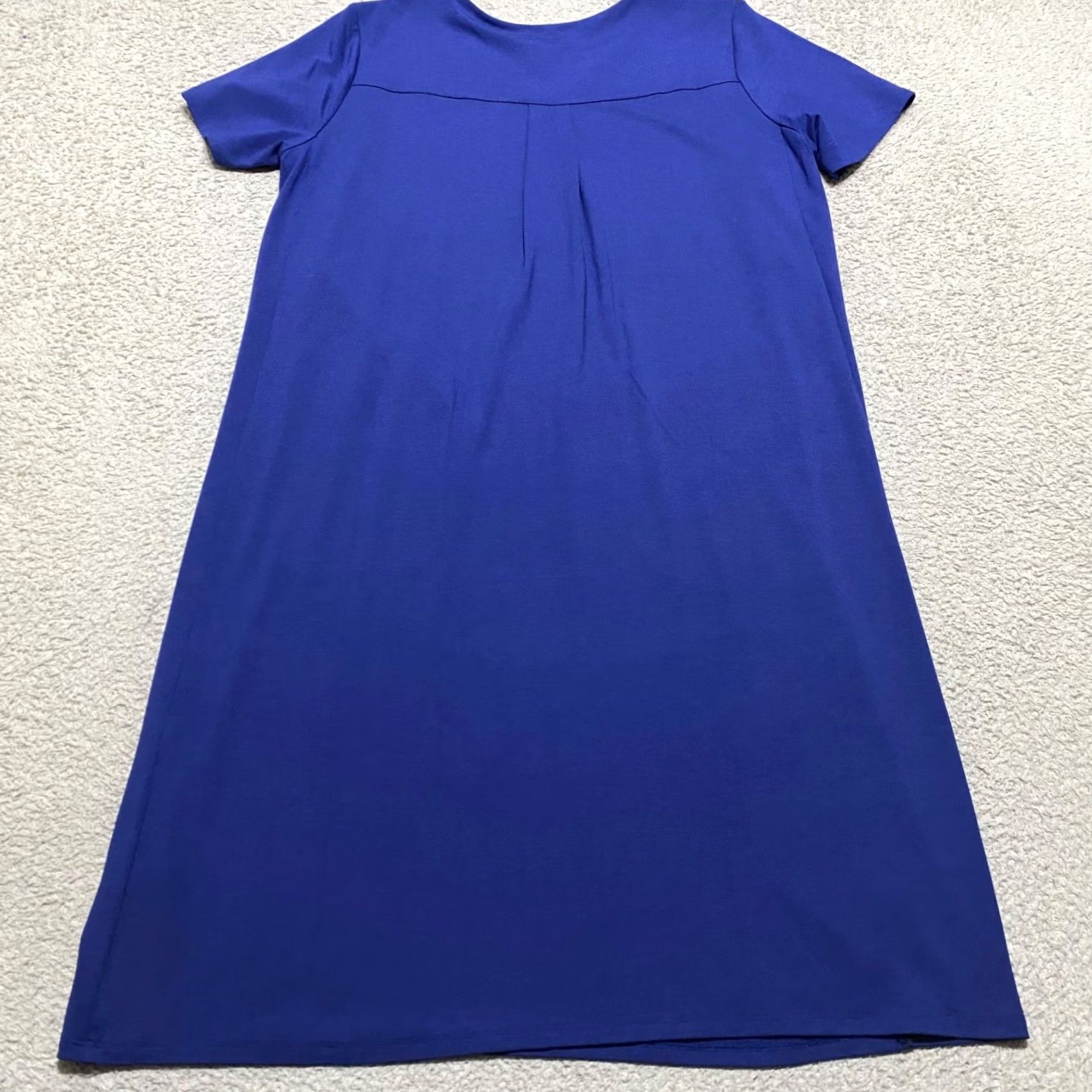 J. Jill J. Jill Shirt Dress Womens Medium Blue Wearever Collection Shift Short Sleeve Knee Length Casual Dress Size M / US 6-8 / IT 42-44 - 2 Thumbnail