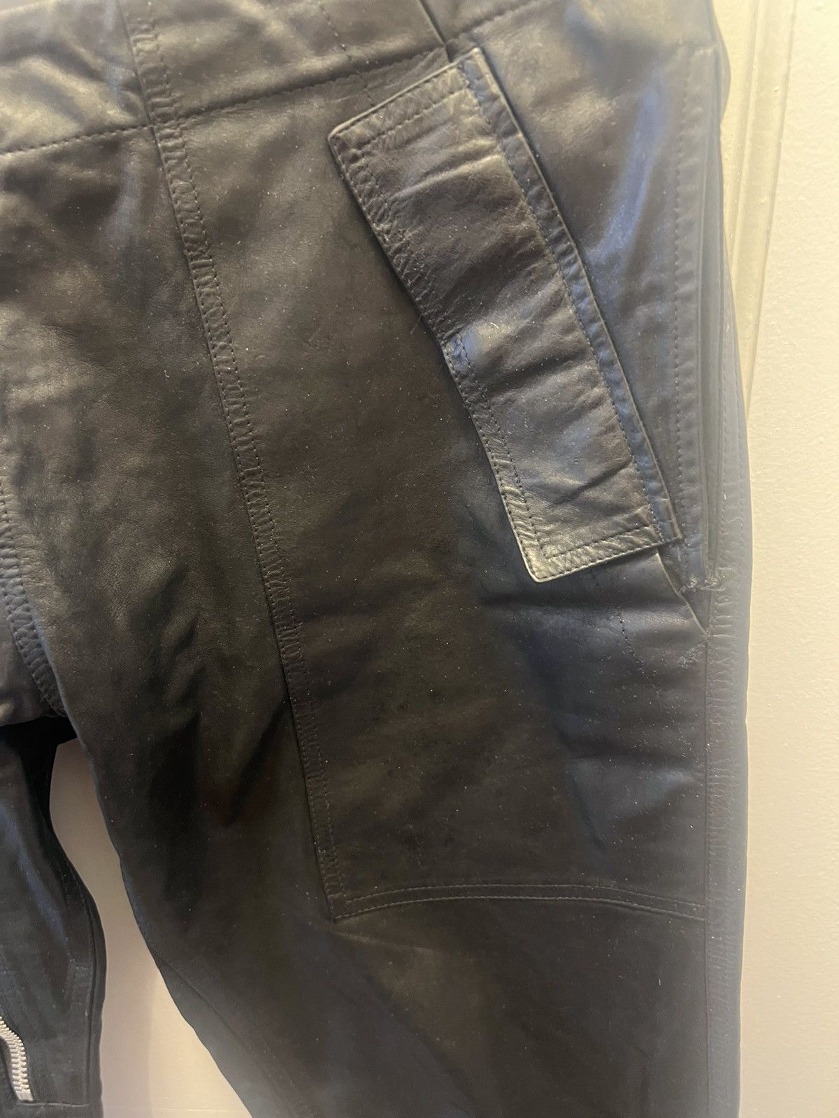 Rick Owens NWOT s/s15 $2210 “Faun” Leather Aircuts Size US 34 / EU 50 - 2 Thumbnail