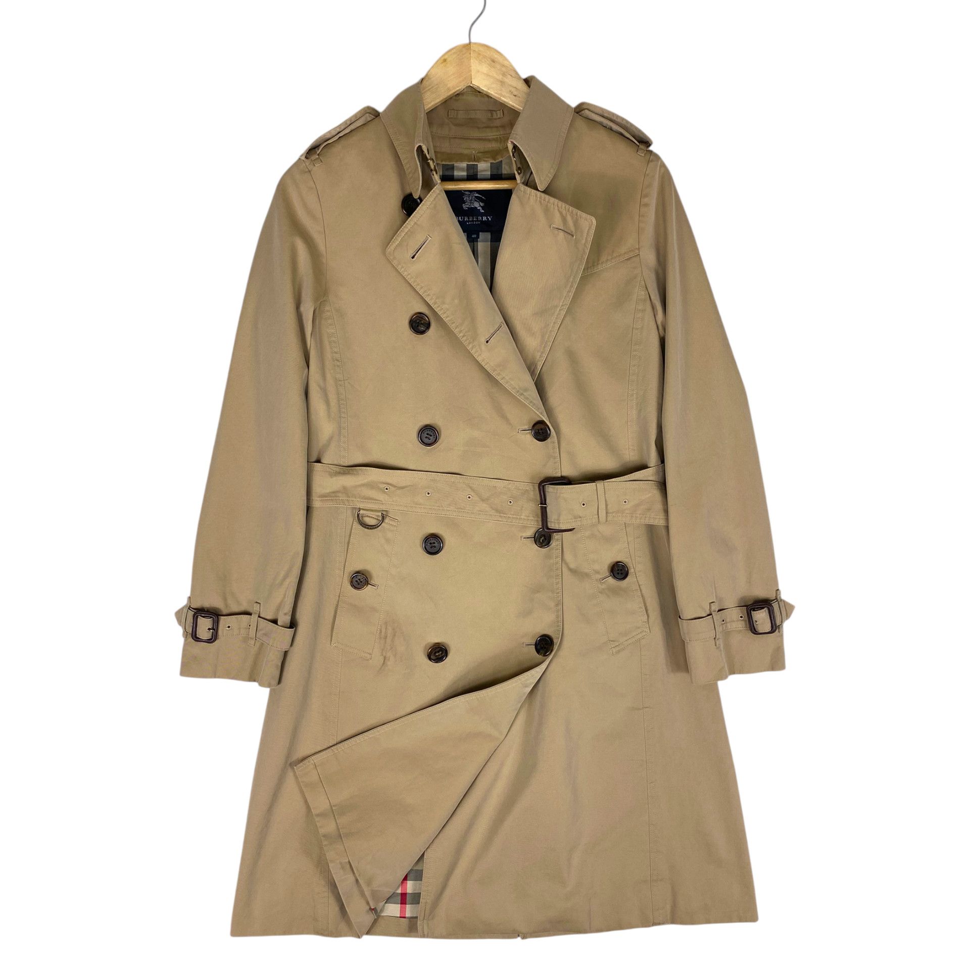Burberry 💥 BURBERRY DOUBLE BRESTED BIEGE BELTED COAT Size US S / EU 44-46 / 1 - 6 Thumbnail