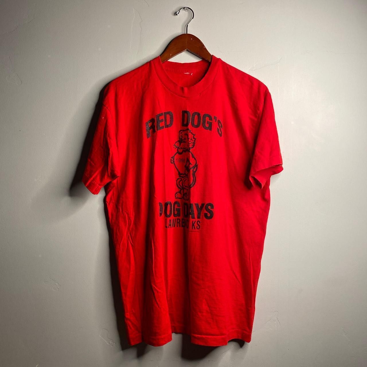 Vintage 1996 vintage red single stitch tee Lawrence, KS Size US XL / EU 56 / 4 - 1 Thumbnail
