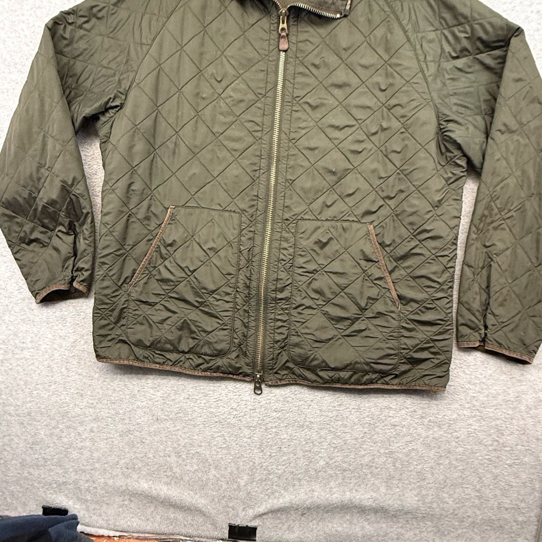 Polo Ralph Lauren VINTAGE Polo Ralph Lauren Olive Green Quilted Field Jacket Corduroy Trim Men 2XL Green Quilted Snaps Pockets All Seasons Insulated Outdoor 90s Mens Size US XXL / EU 58 / 5 - 2 Thumbnail