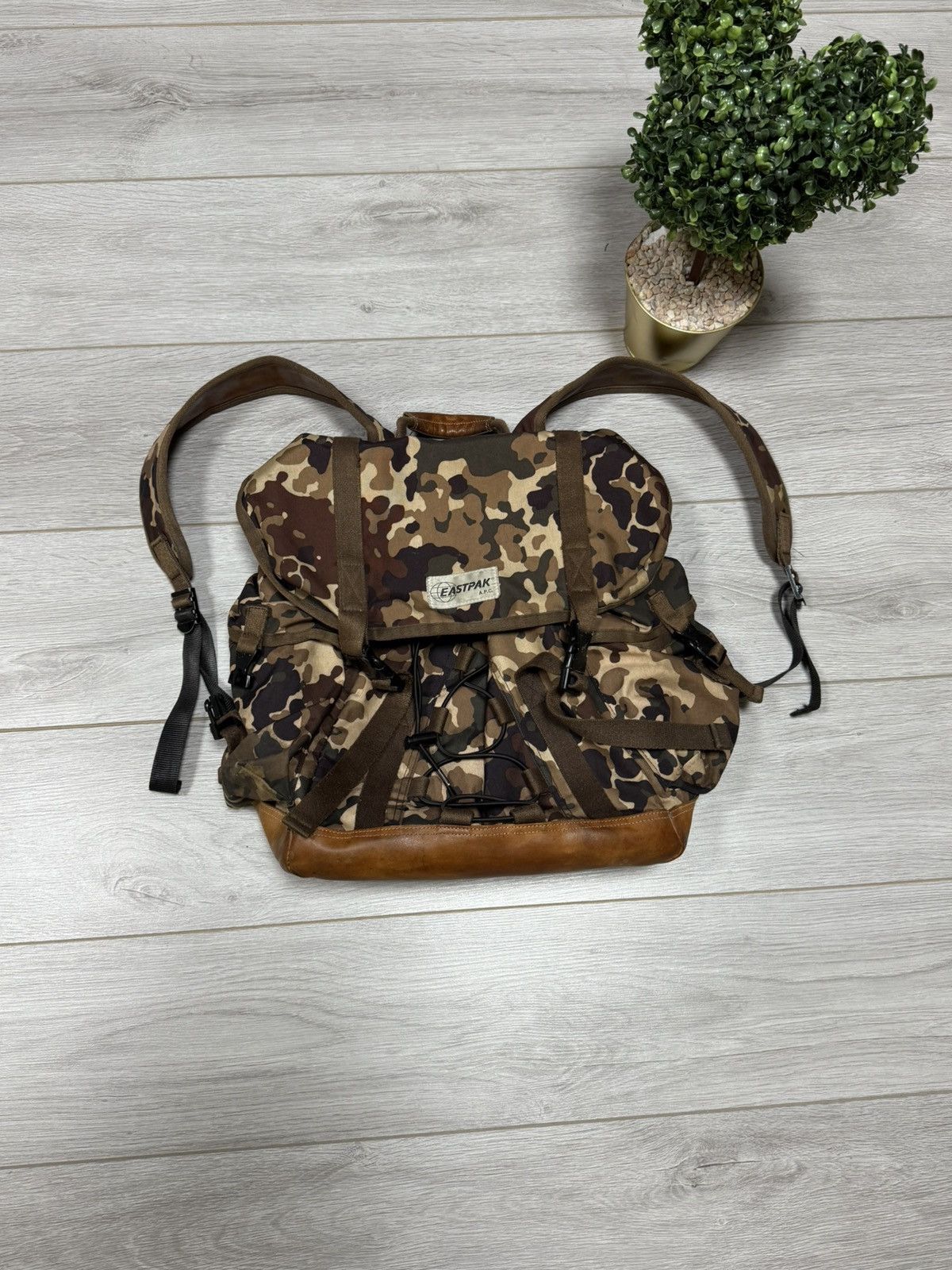Eastpak Eastpak x APC camouflage leather hiking backpack rucksack Size ONE SIZE - 1 Thumbnail