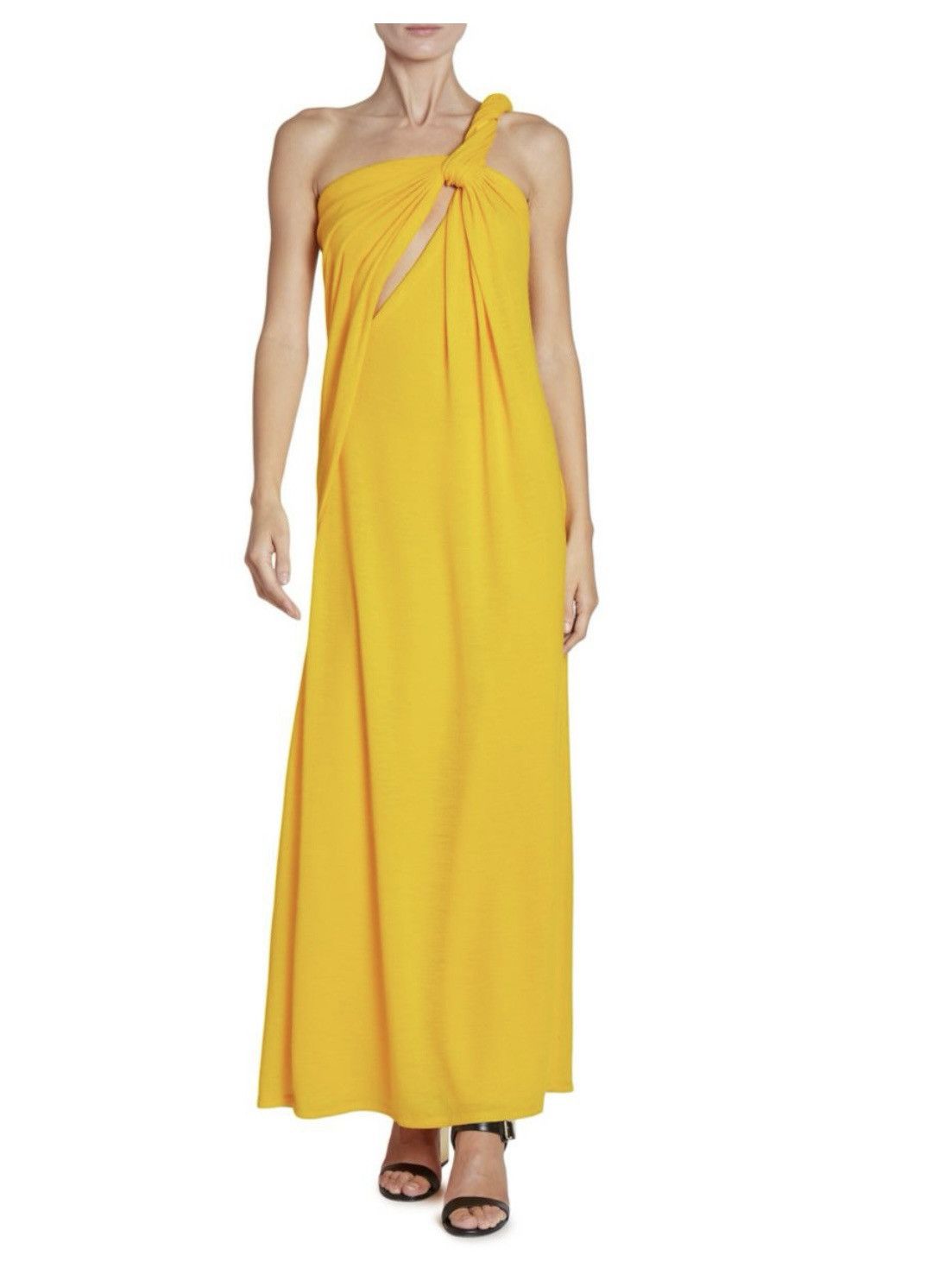 Chloe CHLOÉ One-shoulder Knotted Pleated Wool Gown Maxi Dress Size S / US 4 / IT 40 - 9 Thumbnail