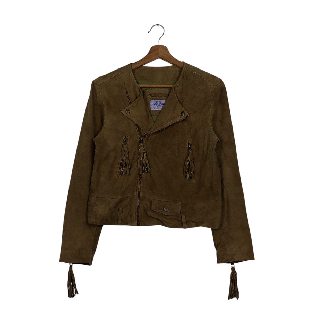 Japanese Brand 📌Vtg Leather Jacket Biker Coen Double Collar Issey Miyake Size US M / EU 48-50 / 2 - 2 Thumbnail