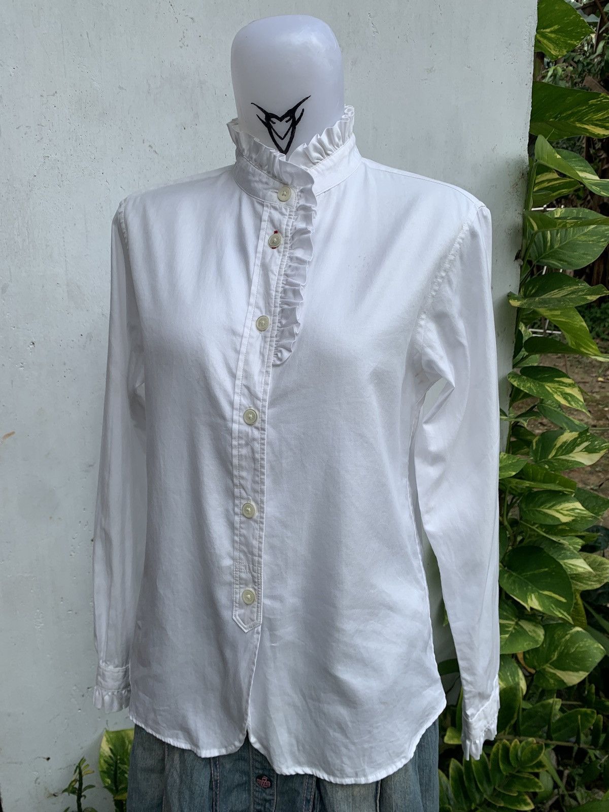 Uniqlo Uniqlo x Ines De La Fressange Ruffle Trim Office Shirt Size S / US 4 / IT 40 - 2 Thumbnail