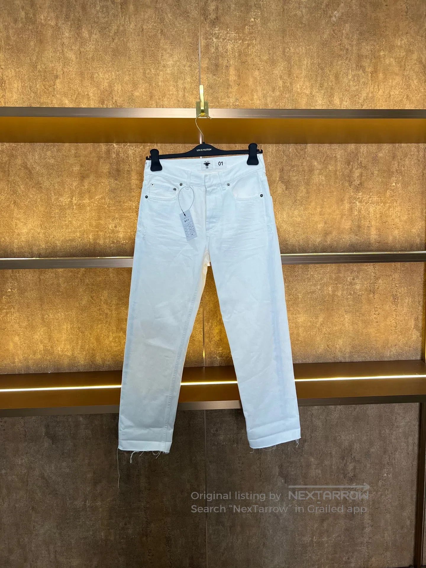 Dior Dior White Jeans with Cuffed Hem Logo| Size US 32 / EU 48 - 1 Thumbnail