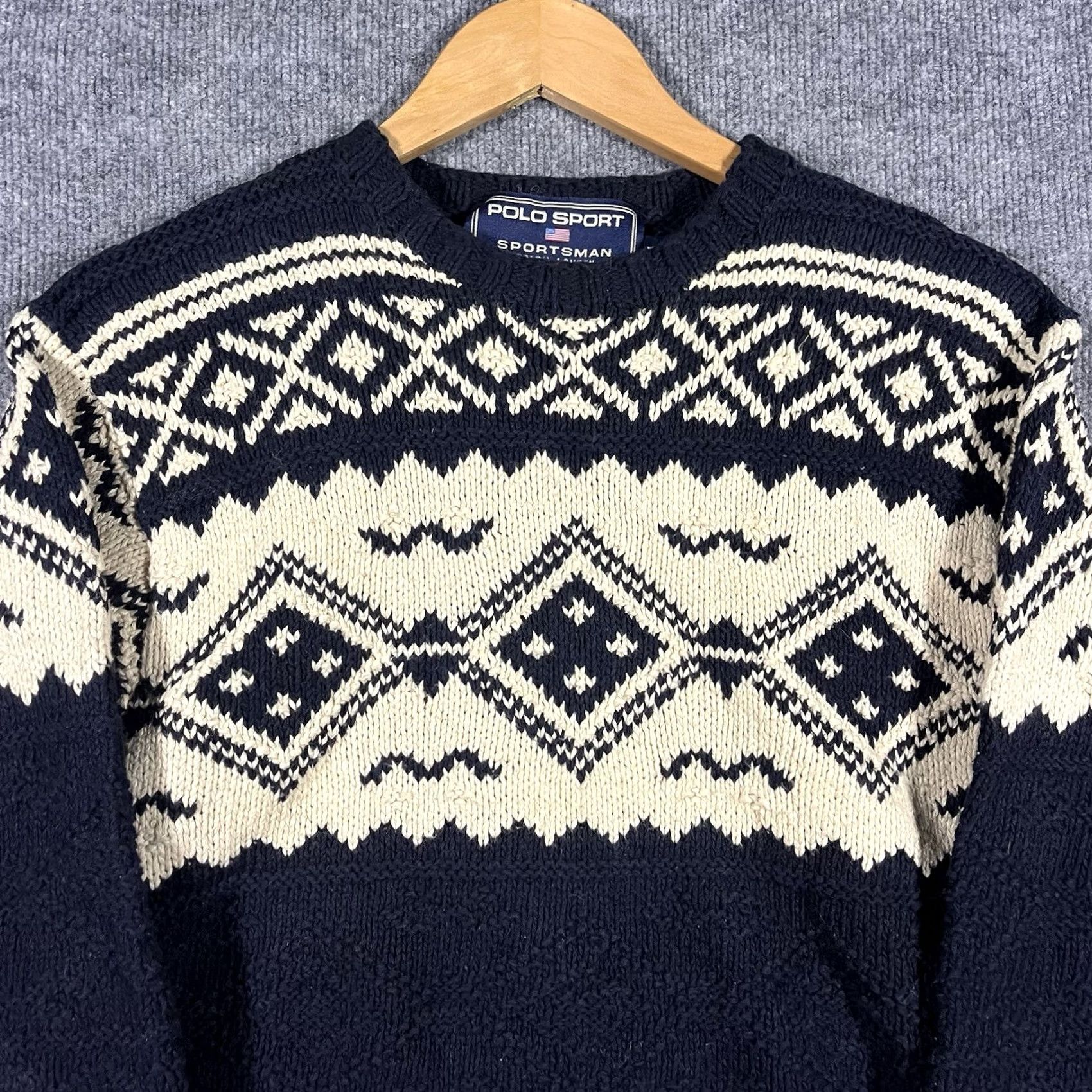 Ralph Lauren VINTAGE Ralph Lauren Polo Sport Sweater Mens Medium Blue Crew Neck Long Sleeve Knit Pullover Casual Size US M / EU 48-50 / 2 - 2 Thumbnail