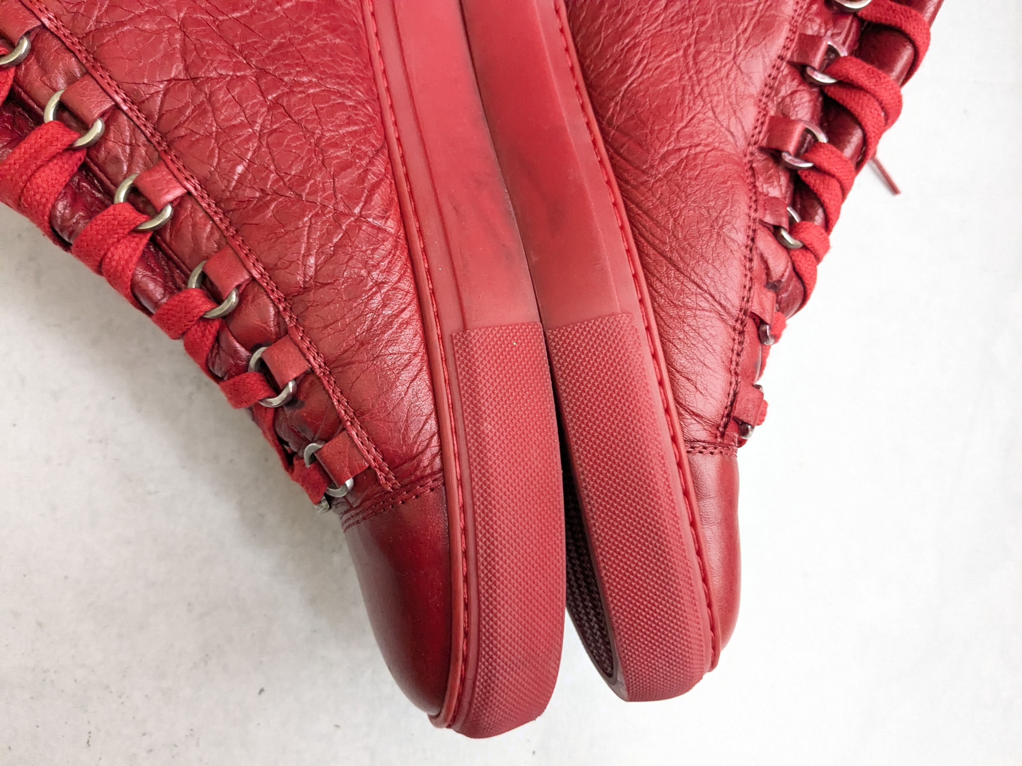 Balenciaga Balenciaga Arena Sneakers Red 12 Leather High Tops Size US 12 / EU 45 - 11 Thumbnail