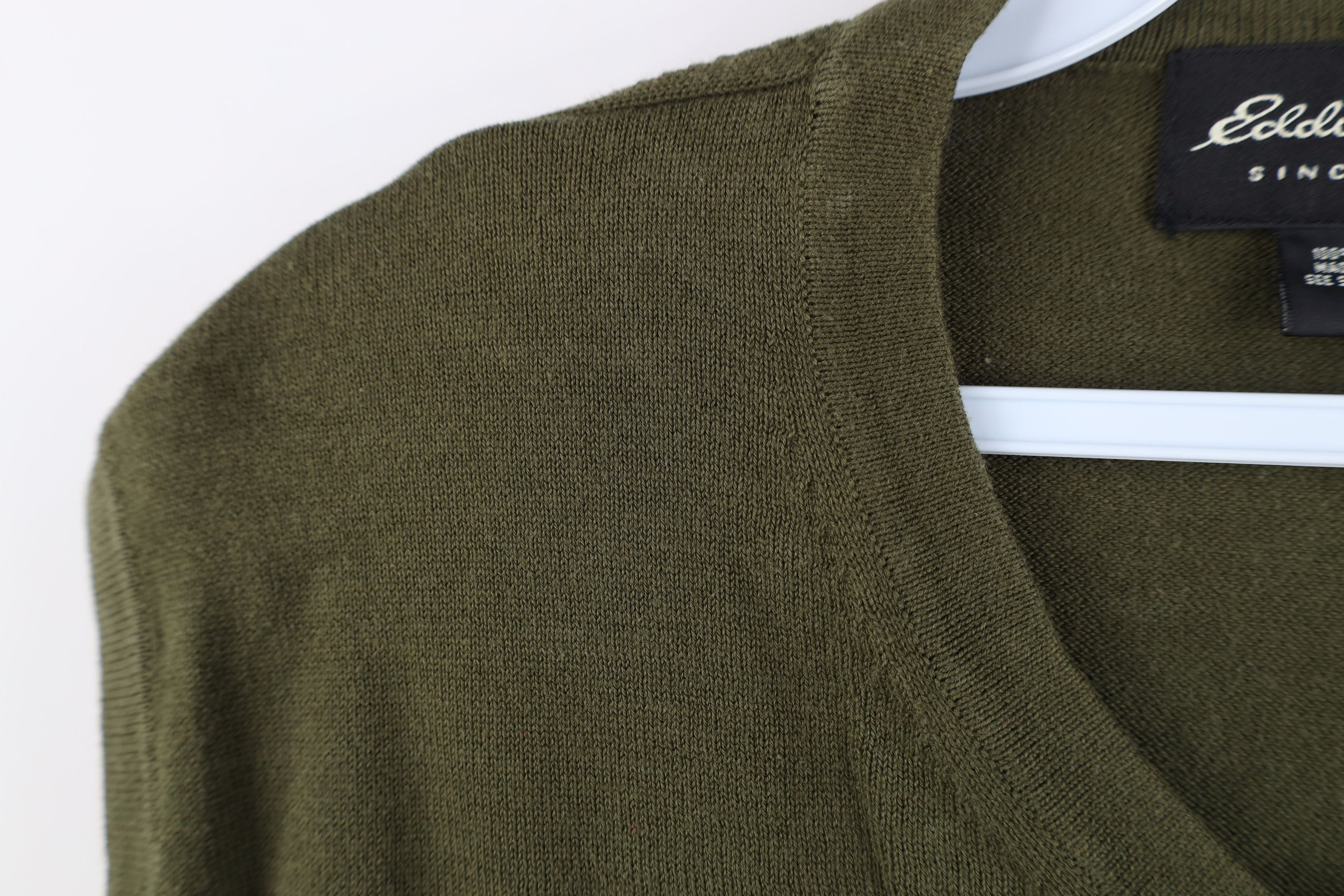 Eddie Bauer Vintage 90s Eddie Bauer Knit V-Neck Sweater Vest Olive Size US XL / EU 56 / 4 - 5 Thumbnail