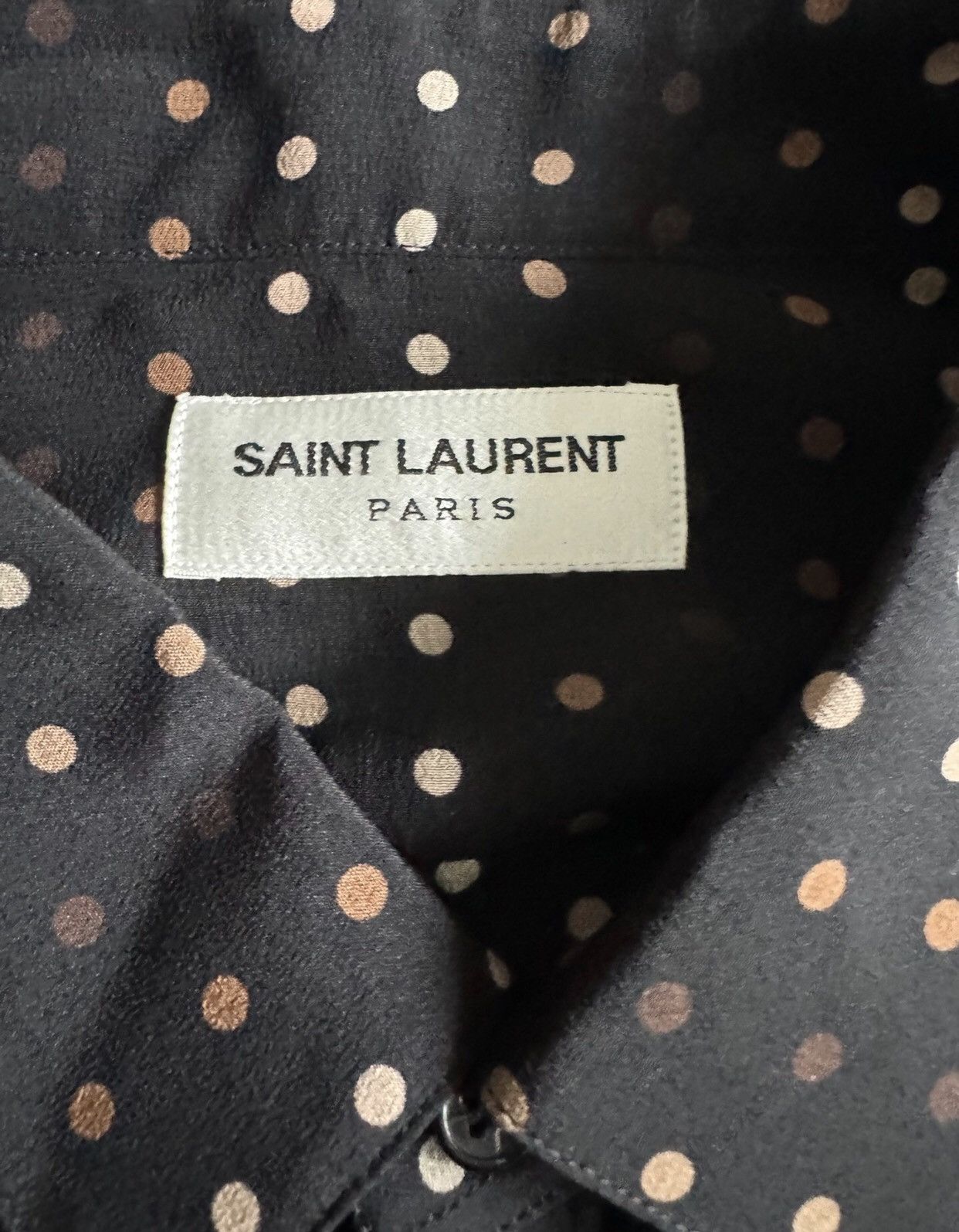 Saint Laurent Paris × Yves Saint Laurent Saint Laurent polka dot silk shirt2412-Nextarrow Size US M / EU 48-50 / 2 - 3 Thumbnail