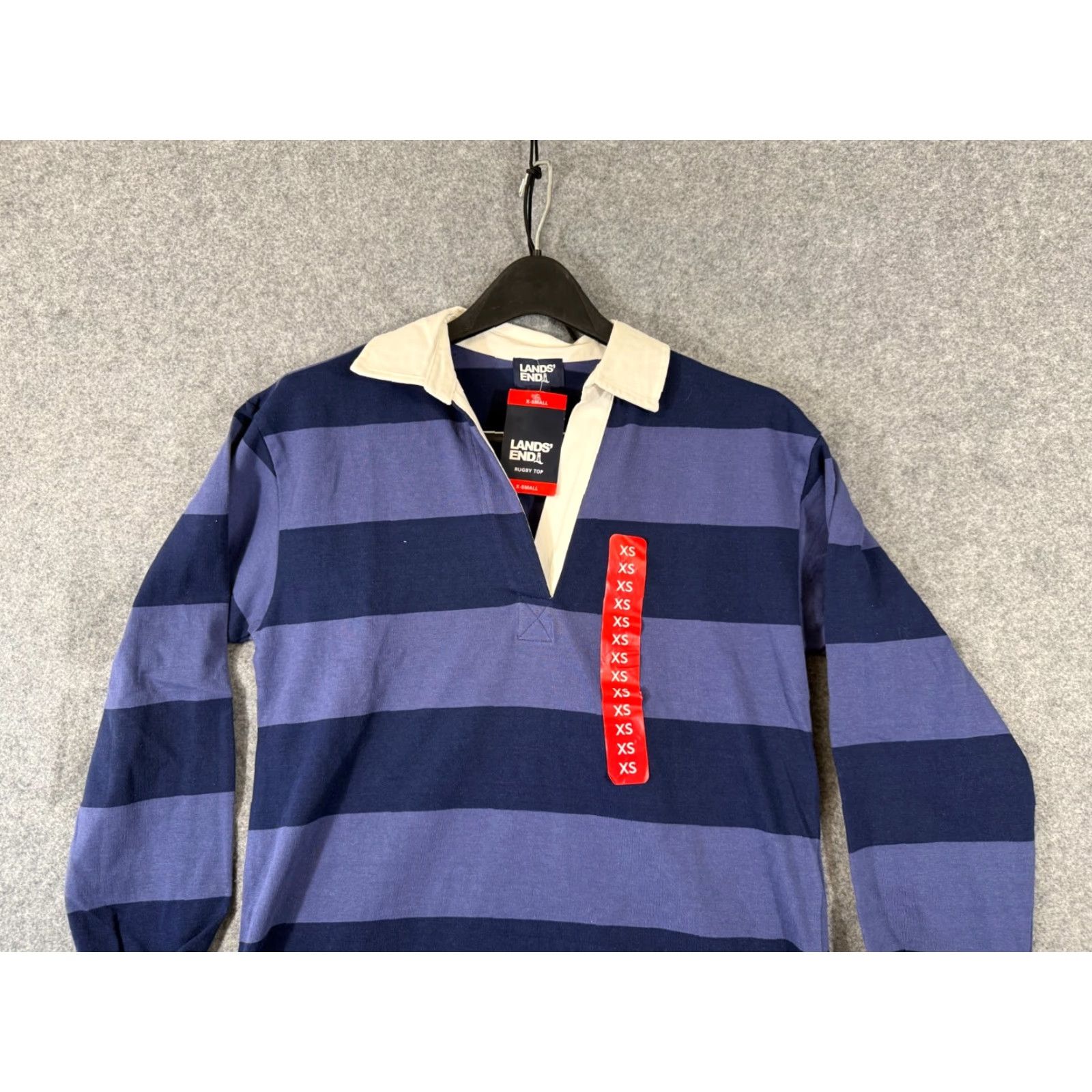 Lands' End Lands' End Rugby Polo Shirt Womens XS Blue Colourblock Long Sleeve Classic Size XS / US 0-2 / IT 36-38 - 3 Thumbnail