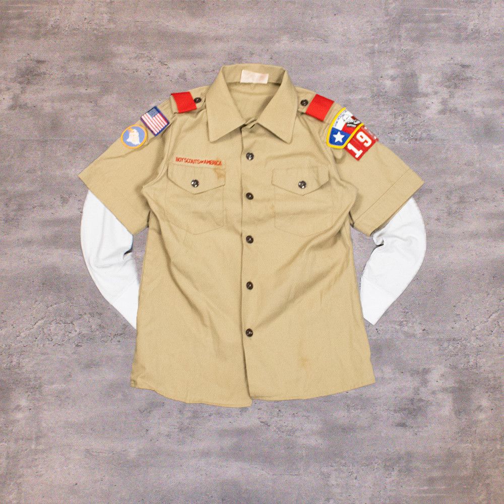 Vintage Vintage 80's Boy Scouts Of America Brown Short Sleeve Shirt Size US XS / EU 42 / 0 - 1 Thumbnail