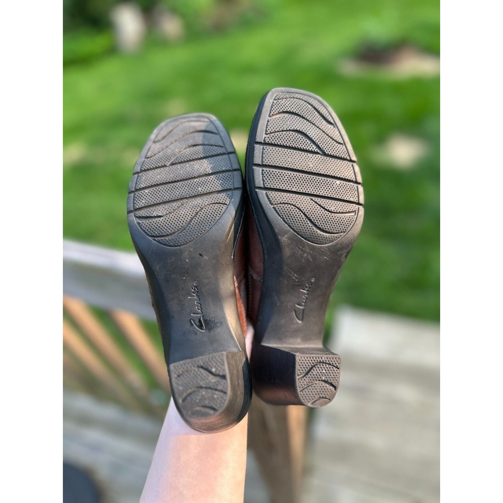 Clarks Clarks Bendables Wedge Clogs Brown Leather Womens Size 7.5 M Size US 7.5 / IT 37.5 - 6 Thumbnail