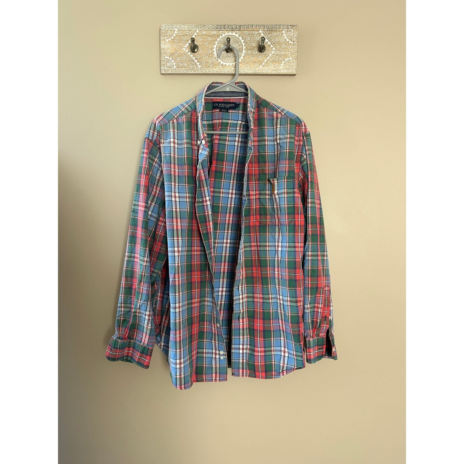 U.S. Polo Assn. U.S. Polo Plaid Button Down Flannel Casual Shirt Size US XL / EU 56 / 4 - 1 Thumbnail