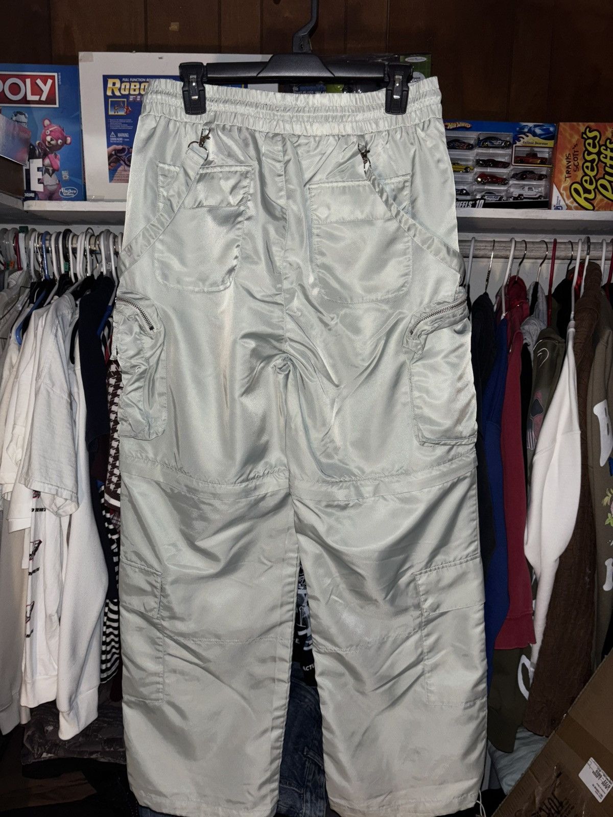 Misunderstood Mxstood Grey Nylon Utility Convertible Cargos Size US 32 / EU 48 - 2 Thumbnail