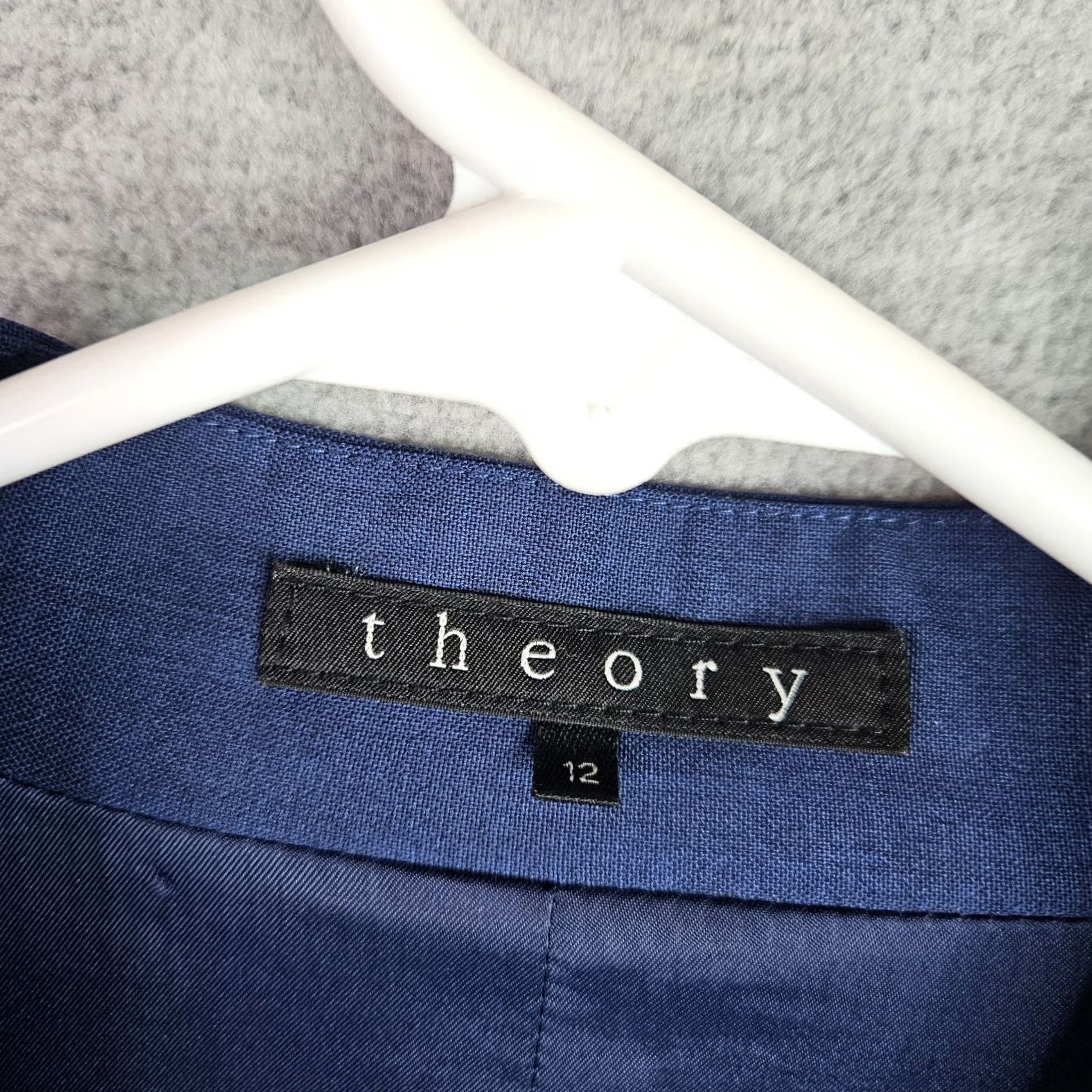 Theory Theory Women Blazer Jacket Size 12 Blue Open Front Career - Teal Blue, Long Sleeve, Solid, Regular Fit, Wool/Lycra, Dry Clean Only, - Womens, Jacket Size XL / US 12-14 / IT 48-50 - 5 Thumbnail