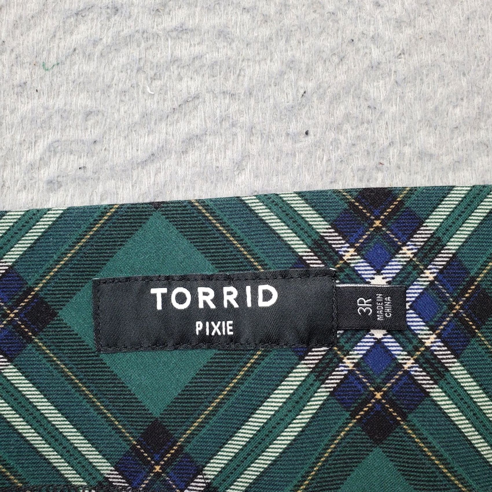 Torrid Torrid Pixie Pants Womens 3R Multi Plaid Stretch Skinny Leg High Waist Pull-On Pants Size 26" / US 2 / IT 38 - 7 Thumbnail