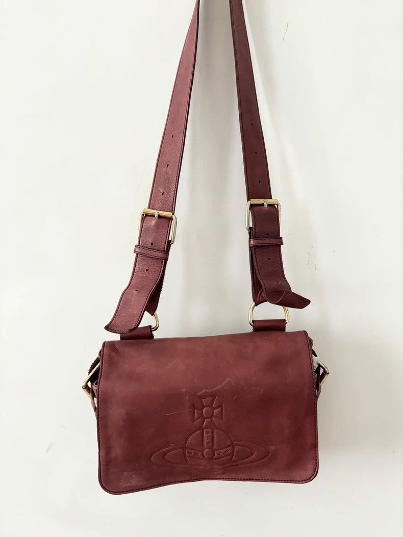 Vivienne Westwood Vivienne Westwood Rose red Saturn embossed postman's bag Size ONE SIZE - 2 Thumbnail