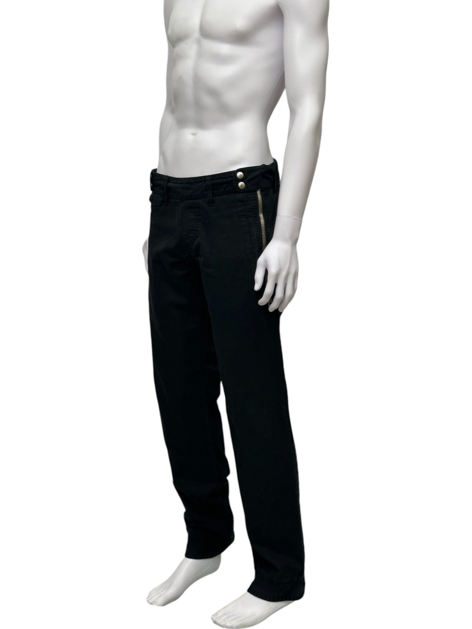 Andrew Mackenzie Zipped Black Jeans Size US 33 - 2 Thumbnail