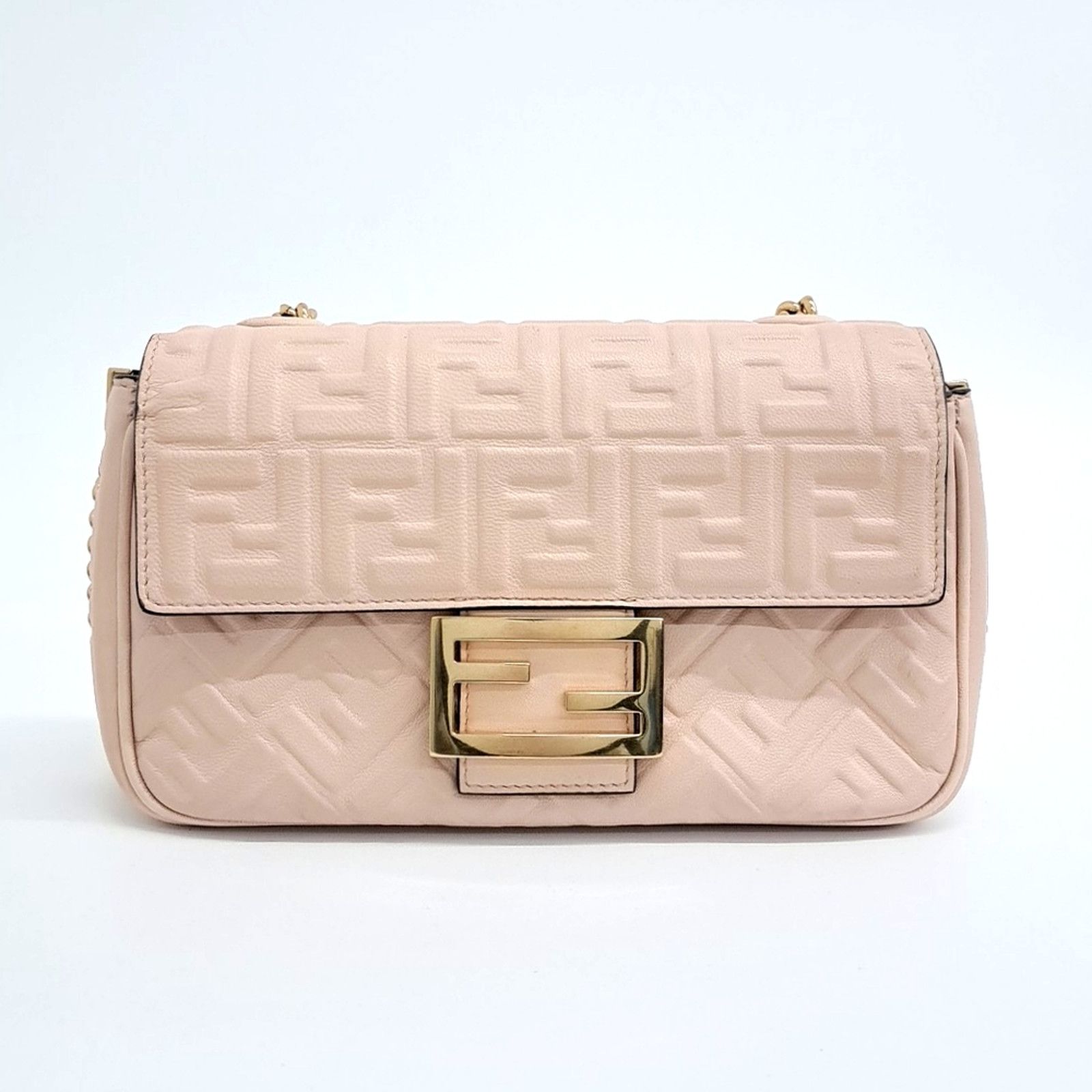 Fendi Baguette Chain Shoulder Bag (8Br793) (10071554) in Pink, Women's