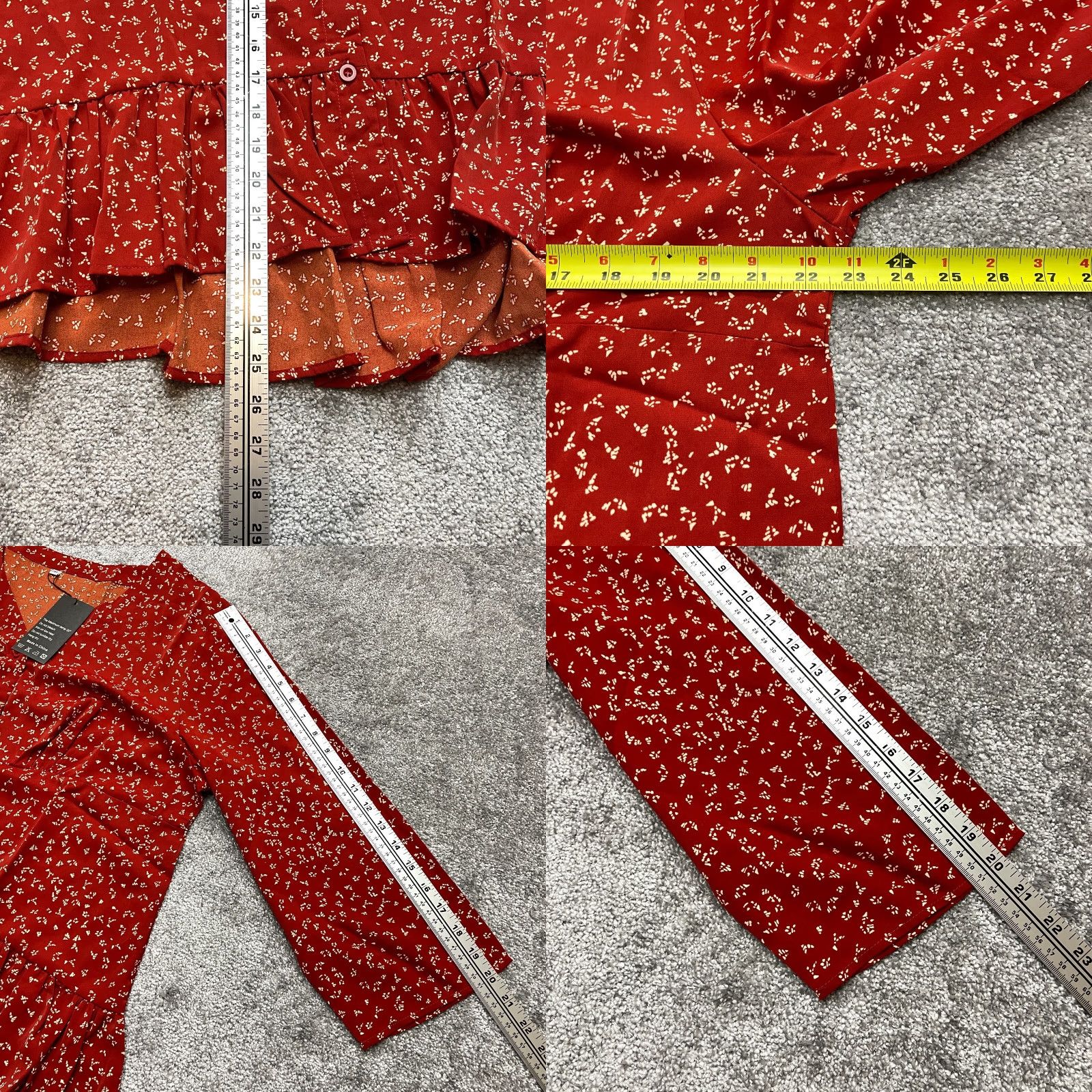 Vintage VINTAGE Tasamo Blouse Top Womens 2XL Orange Floral Button Up Long Sleeve Shirt New NWT Size XXL / US 16-18 / IT 52-54 - 8 Thumbnail