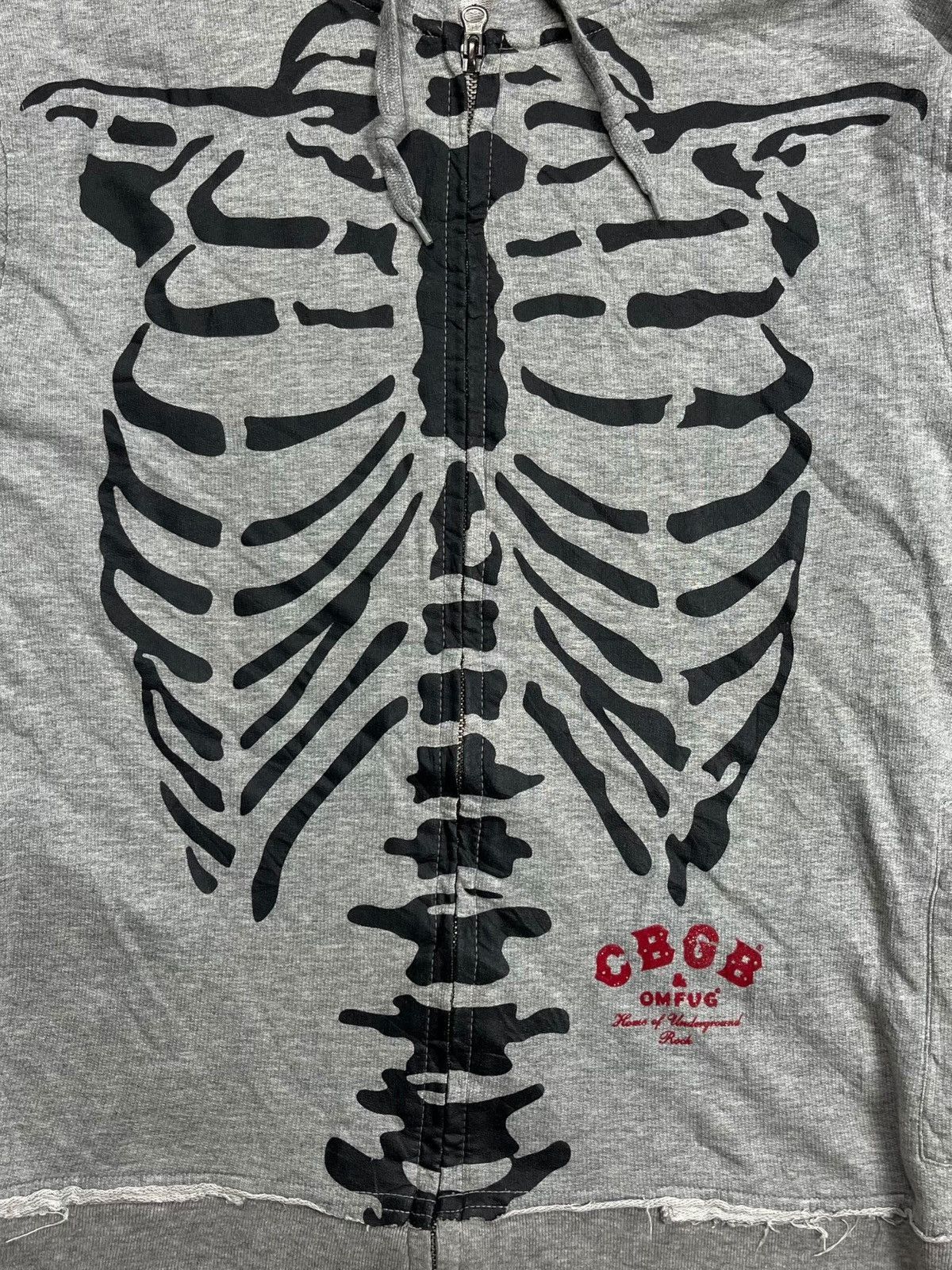 Vintage 1990s CBGB - THUMBHOLE SKELETON ZIP HOODIE Size US L / EU 52-54 / 3 - 16 Thumbnail