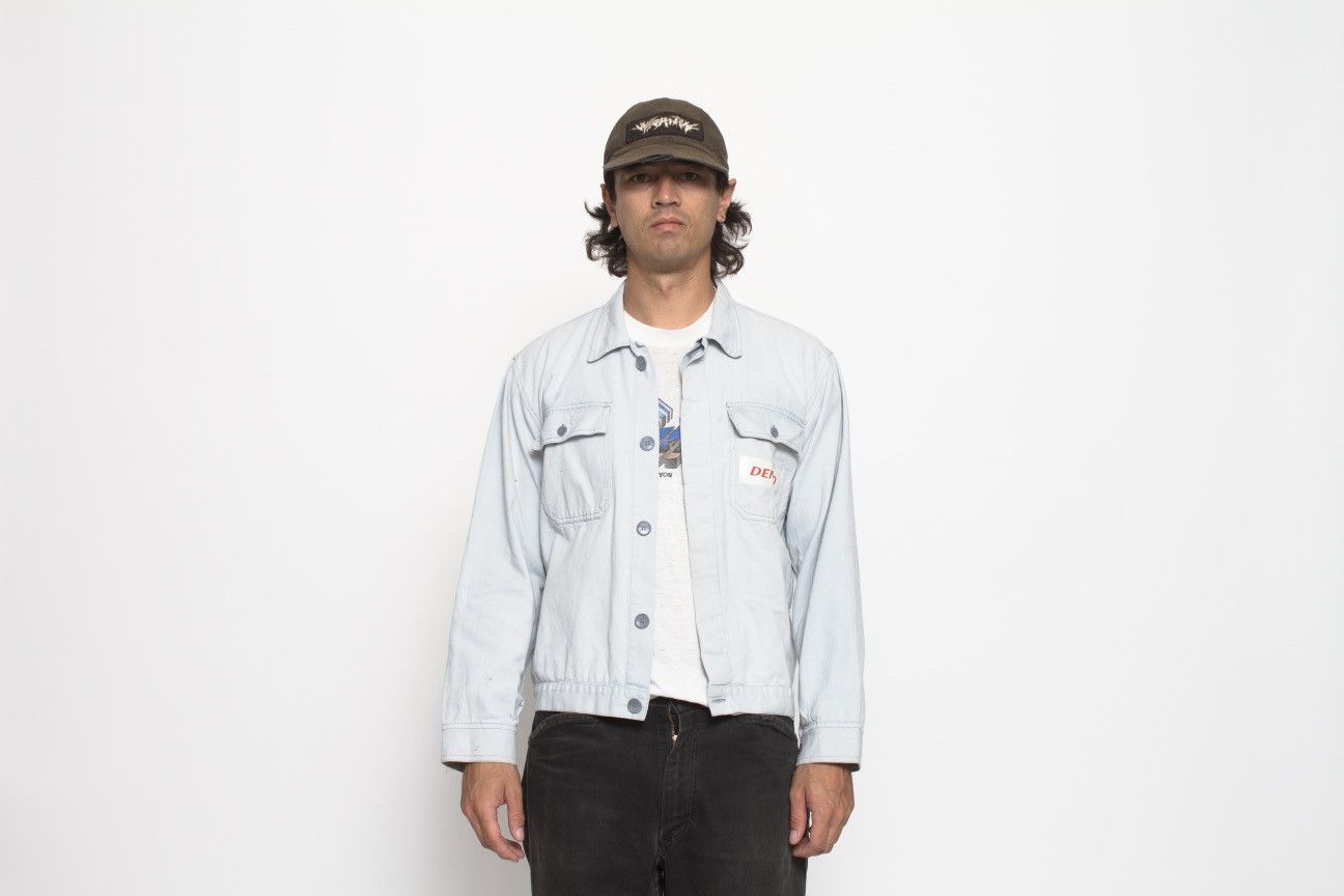 Vintage LIGHT BLUE BOXY ITALIAN WORKWEAR JACKET WITH DENSO GRAPHIC Size US M / EU 48-50 / 2 - 1 Thumbnail