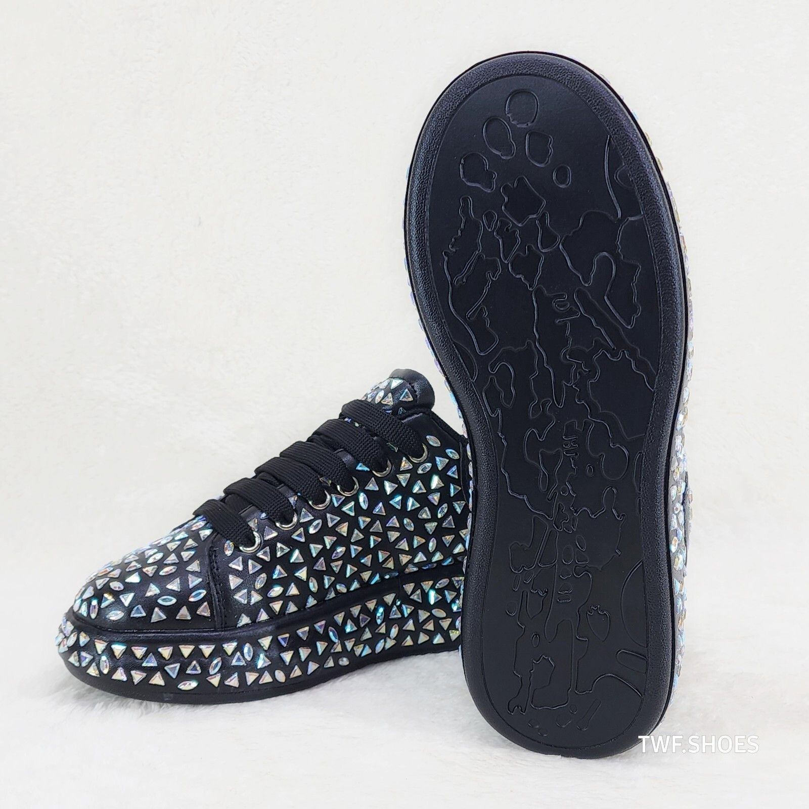 Other Geo Dazzle Cush Iridescent Stone Black Platform Sneakers Ten Size US 6 / IT 36 - 2 Thumbnail
