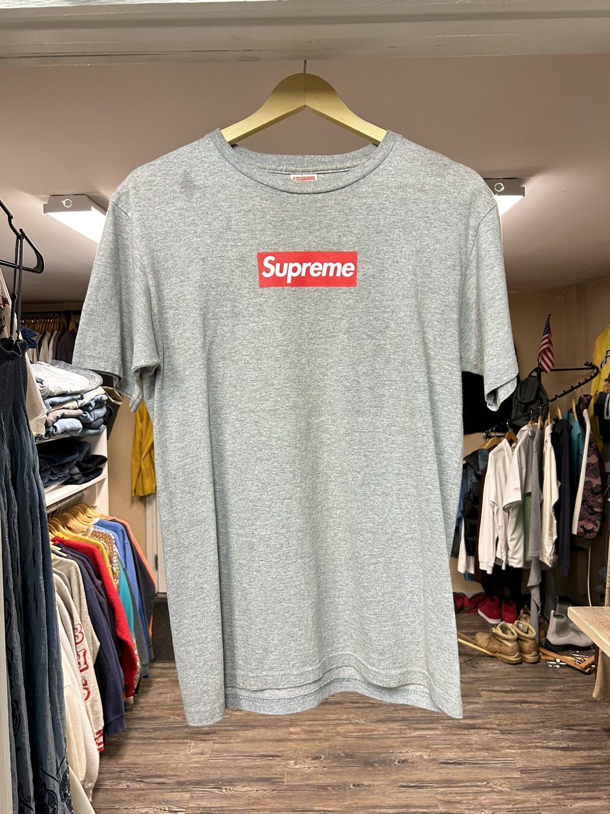 image of Supreme 20Th Anniversary Grey Bogo T-Shirt, Men's (Size Medium)