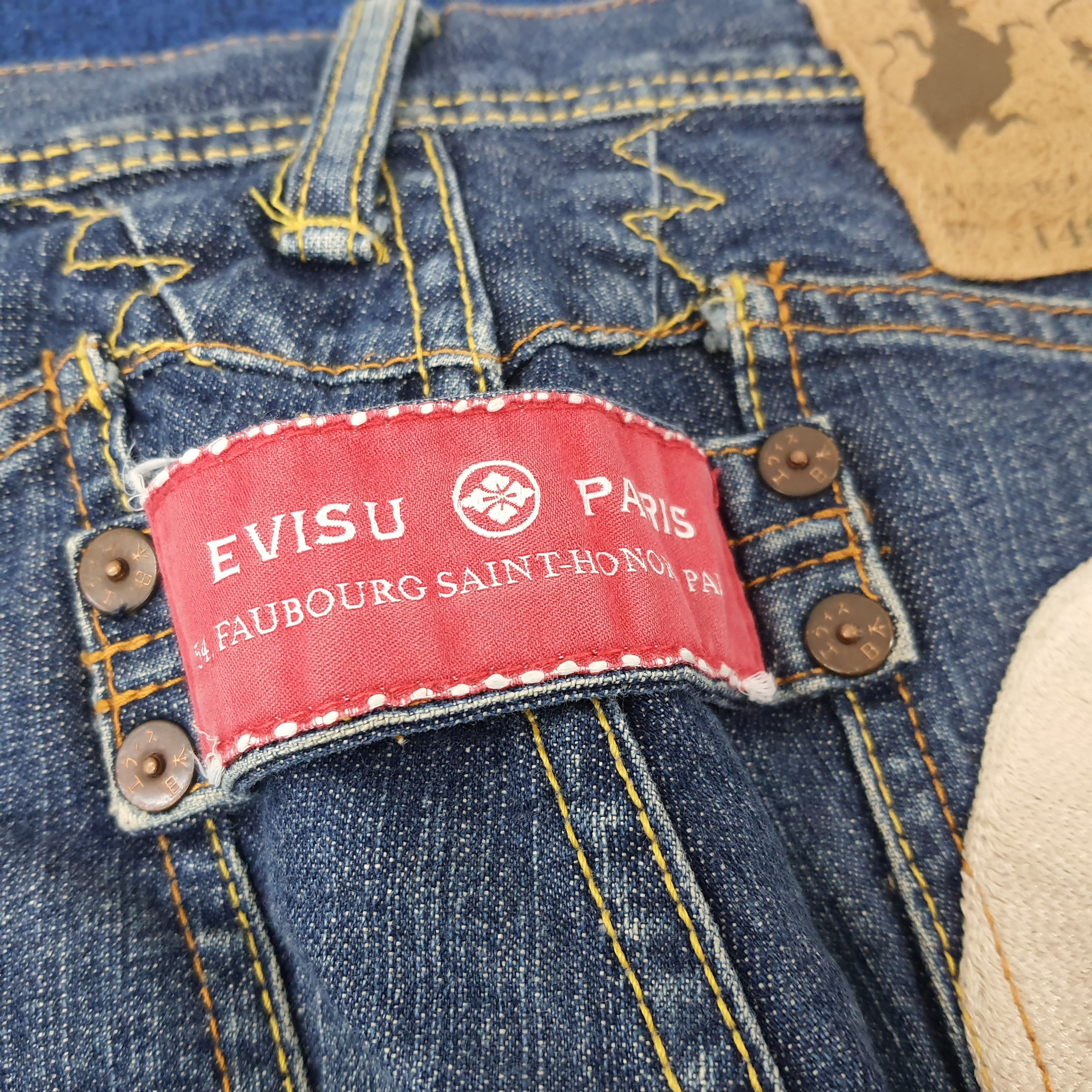 Japanese Brand × Vintage Vintage Evisu Paris France Custom Daicock Jeans Size US 31 - 4 Thumbnail