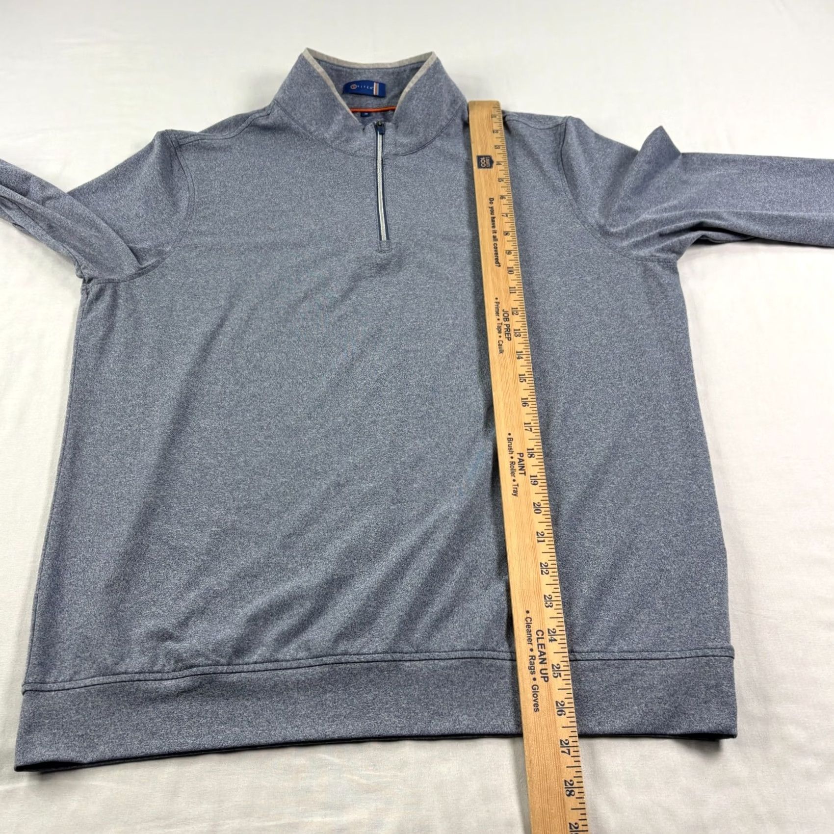 Vintage Stitch Shirt Mens M Blue 1/4 Zip Pullover Breathable Golf Activewear Casual Mock Neck Logo Polyester Regular Long Sleeve Size US M / EU 48-50 / 2 - 4 Thumbnail
