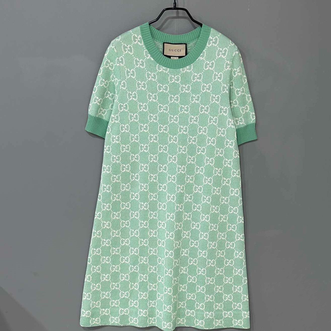 Gucci Gucci Classic Green Dress with Red Stripe | Grailed