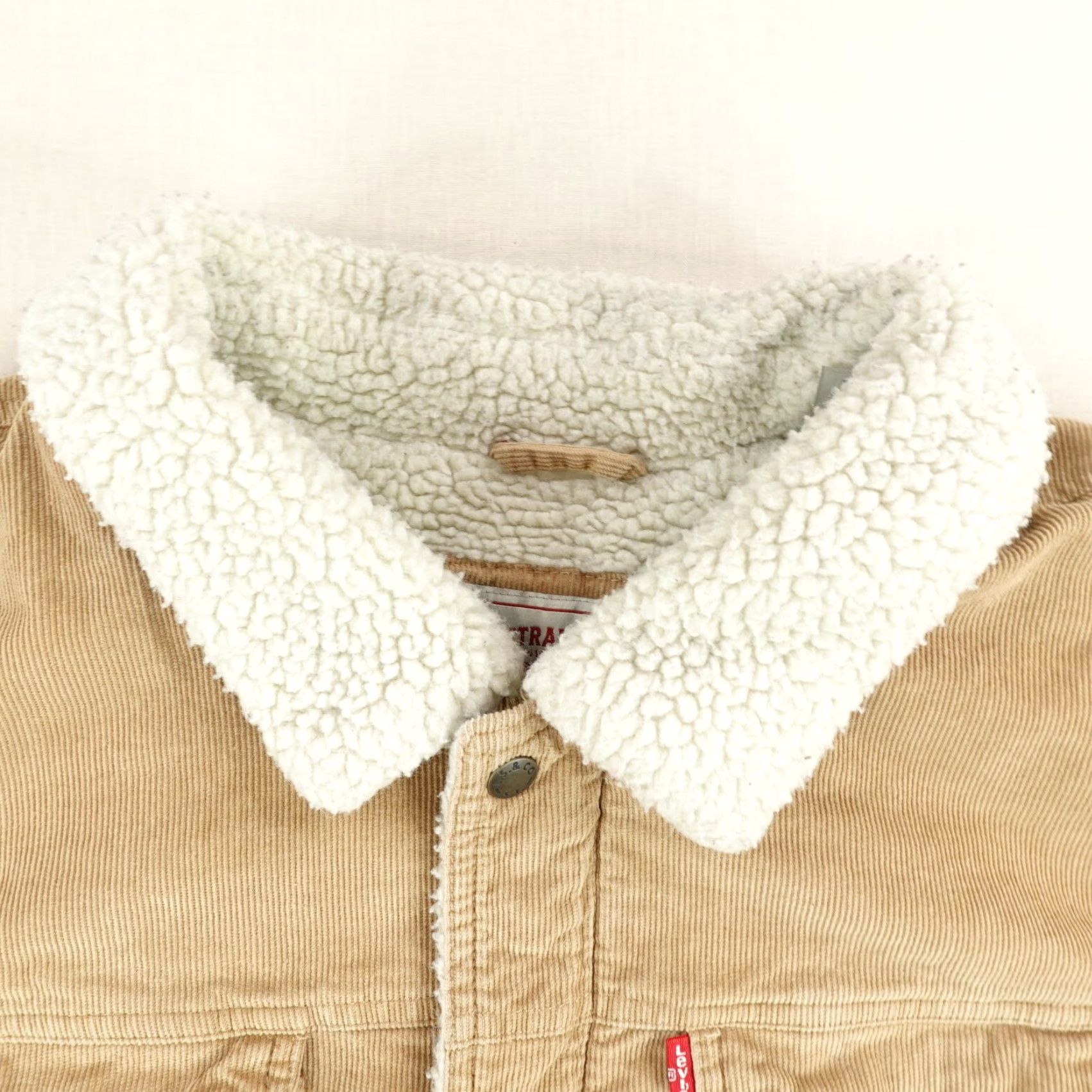 Levi's VINTAGE Levi's Jacket Mens XL Beige Corduroy Bomber Coat Lined Sherpa Fleece Cotton Solid Size US XL / EU 56 / 4 - 2 Thumbnail