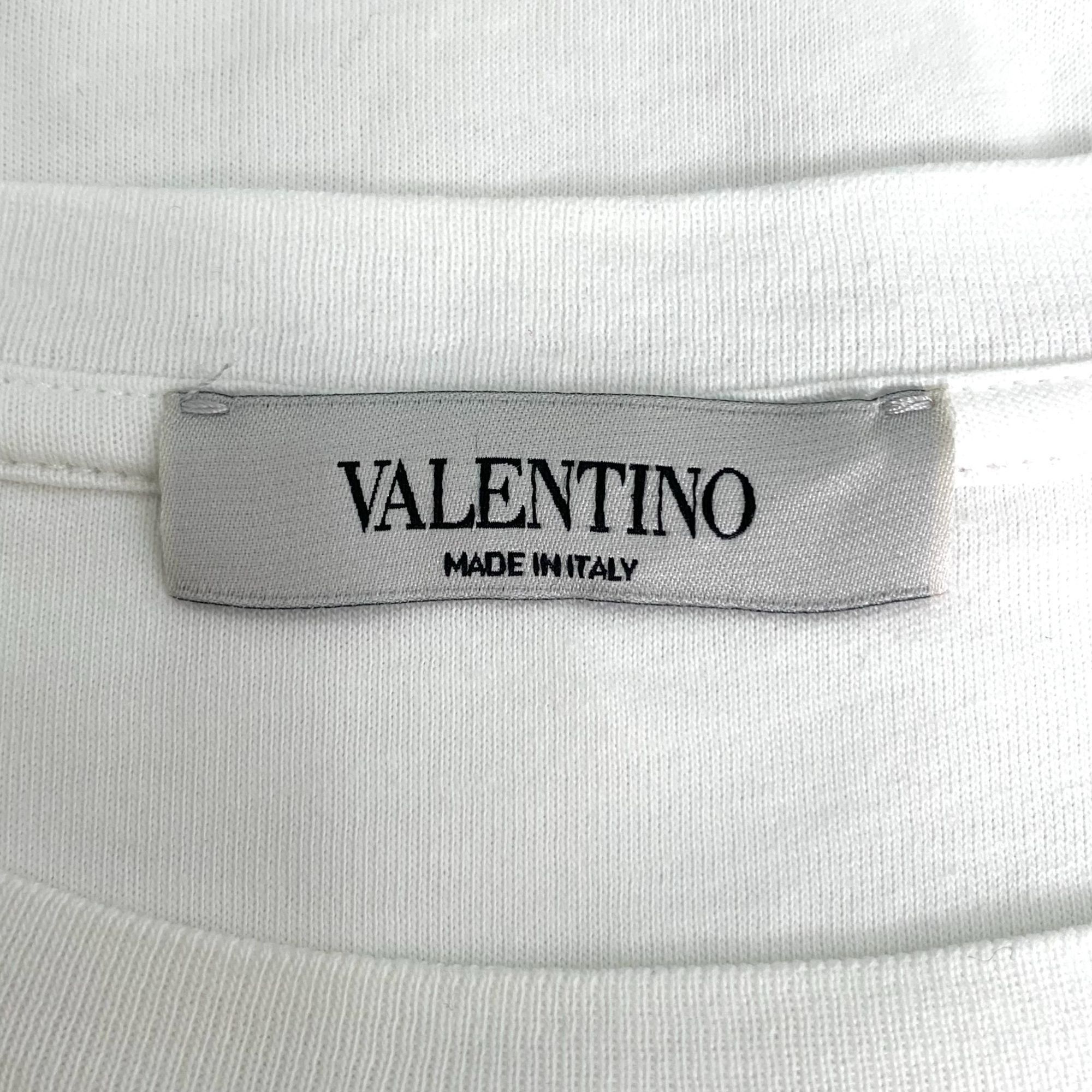 Valentino Valentino White "VLTN" Logo Cotton T-Shirt S Size Made In It Size S / US 4 / IT 40 - 2 Thumbnail