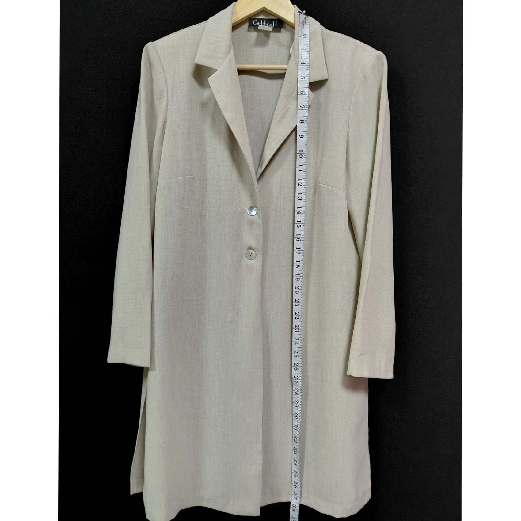 Vintage Cattrell Coat Women Size 12 Beige Solid Long Sleeve Made in USA Size XL / US 12-14 / IT 48-50 - 6 Thumbnail