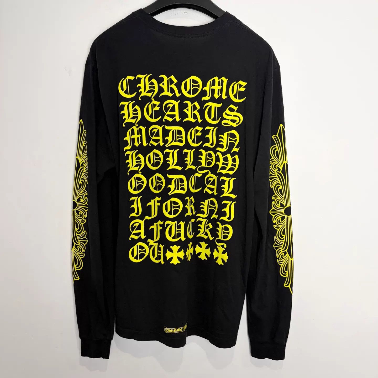 Chrome Hearts Chrome Hearts Black Long Sleeve T w/ Yellow Sanskrit on Back (L) Size US L / EU 52-54 / 3 - 2 Thumbnail