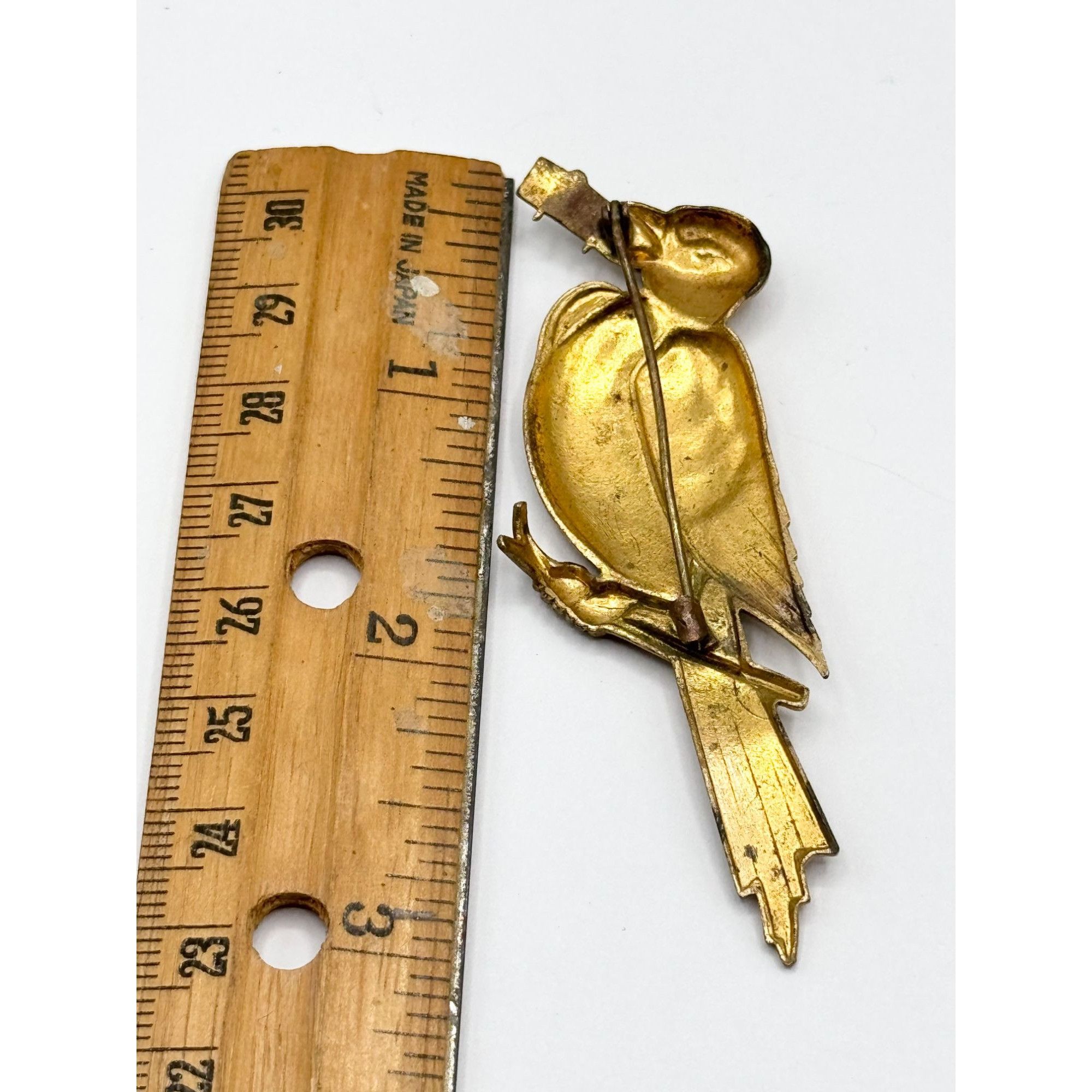 Vintage Estate singing bird metal brooch pin Size ONE SIZE - 5 Thumbnail