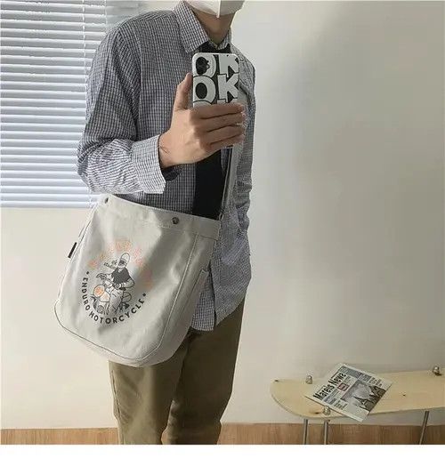 Japanese Brand 90s retro cartoon graphic canvas shoulder bag crossbody y2k Size ONE SIZE - 4 Thumbnail
