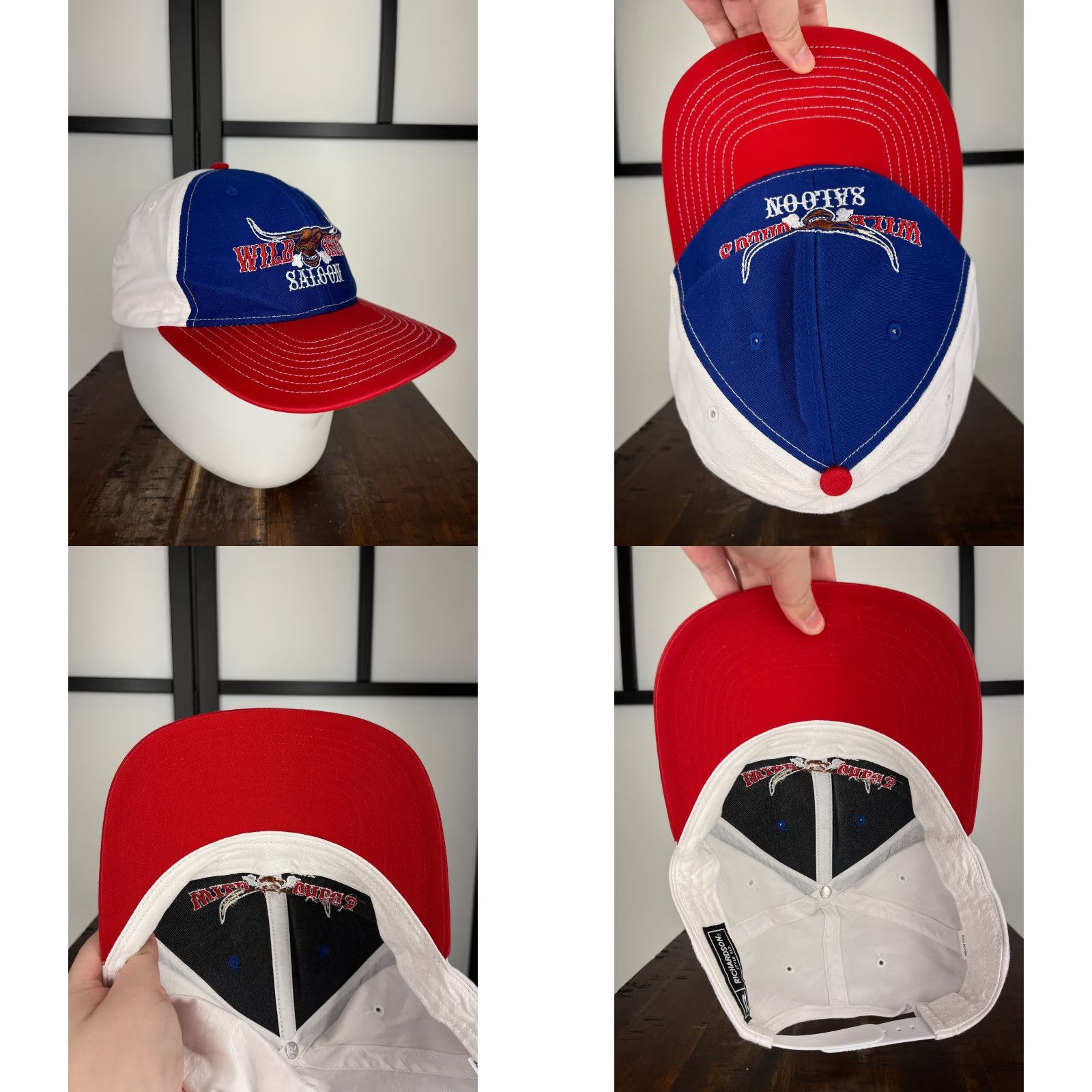 Vintage Wild Gregs Saloon Hat Snap Back Adult One Size Blue Red Cotton Poly Blend Size ONE SIZE - 8 Thumbnail