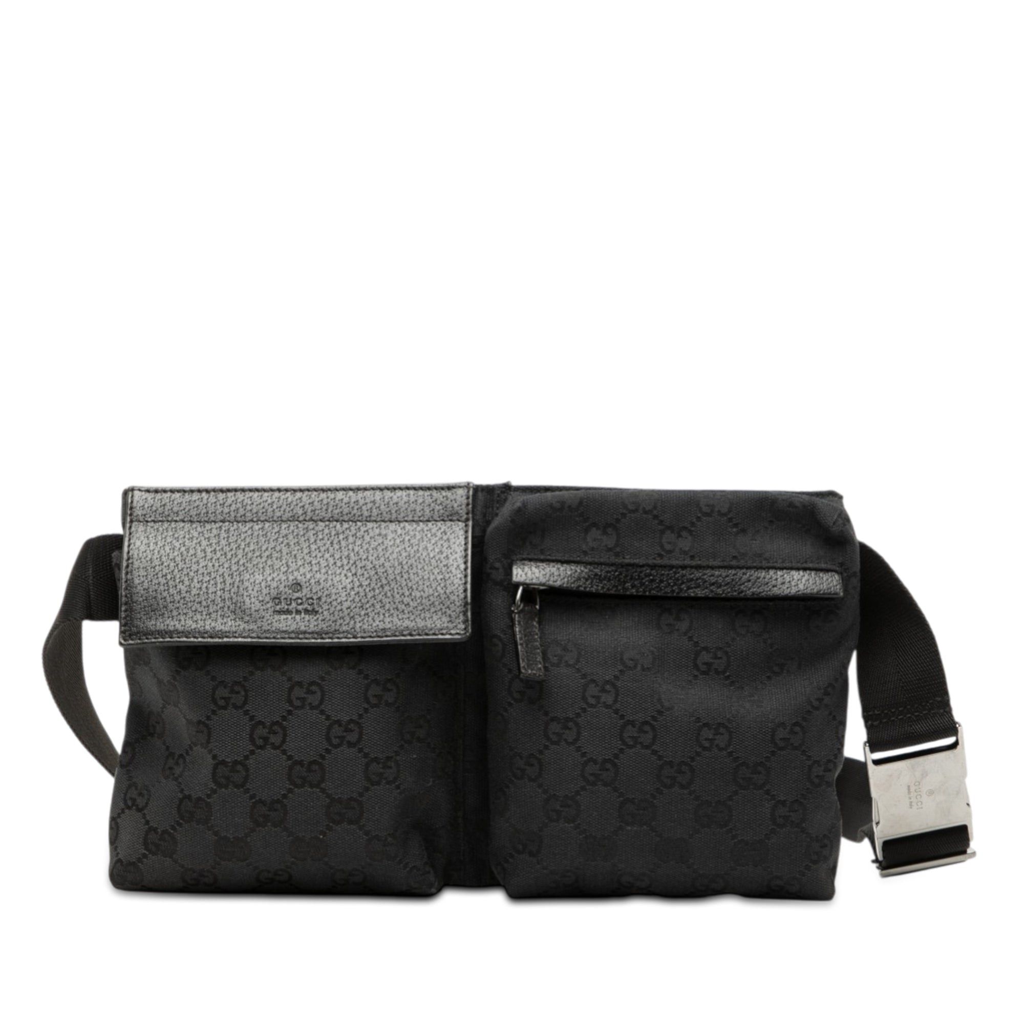 Gucci GG Canvas Double Pocket Belt Bag Size ONE SIZE - 1 Thumbnail