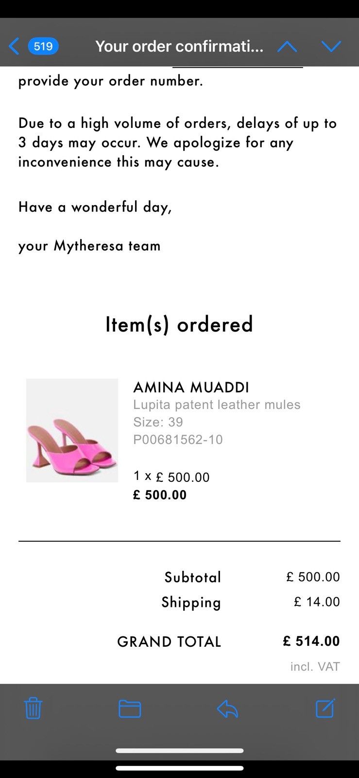 Amina Muaddi Amina Muaddi Patent Pink Lupita Slipper Size US 8 / IT 38 - 7 Thumbnail